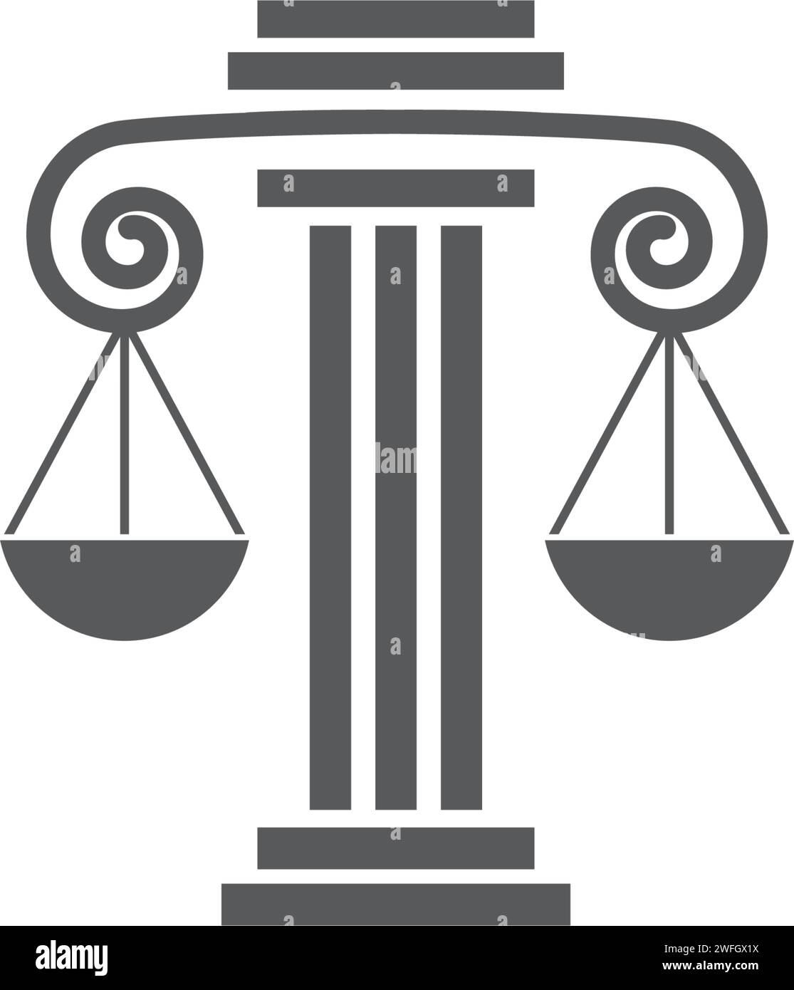 La loi de la justice modèle Logo vector design illsutration Illustration de Vecteur