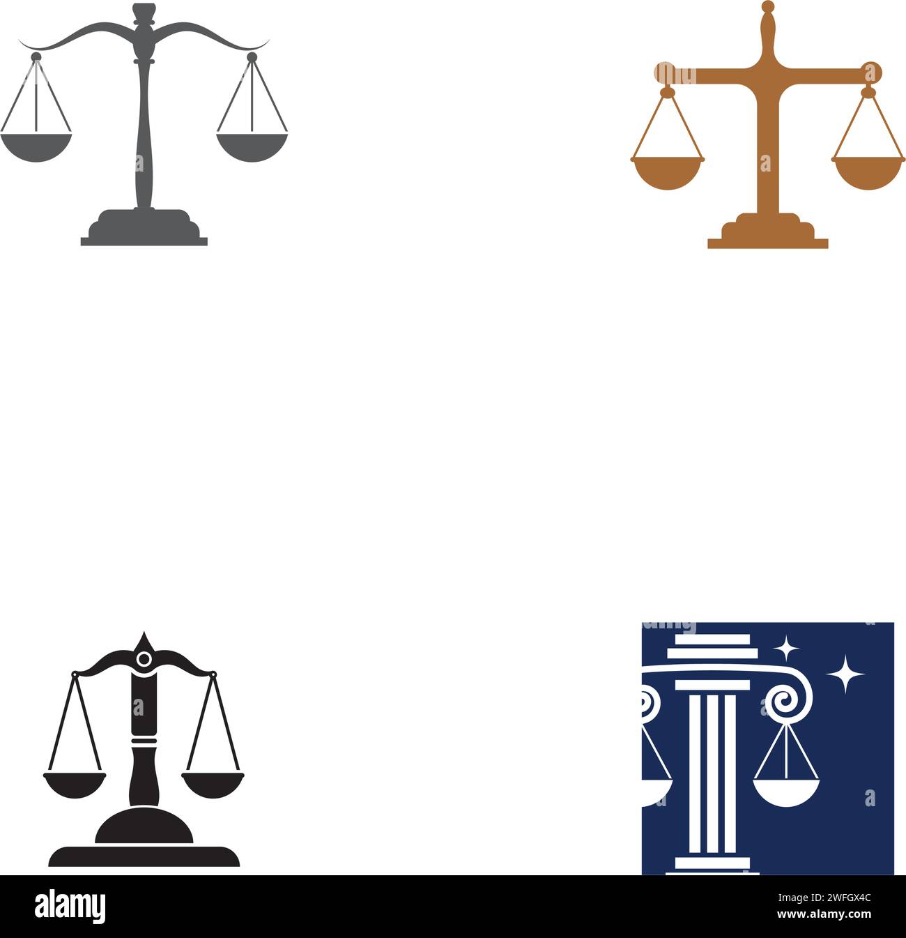 La loi de la justice modèle Logo vector design illsutration Illustration de Vecteur