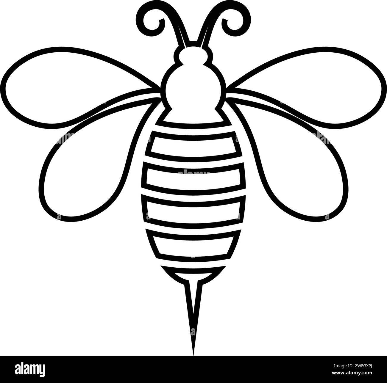 Bee Icon Vector Illustration design modèle de logo Illustration de Vecteur