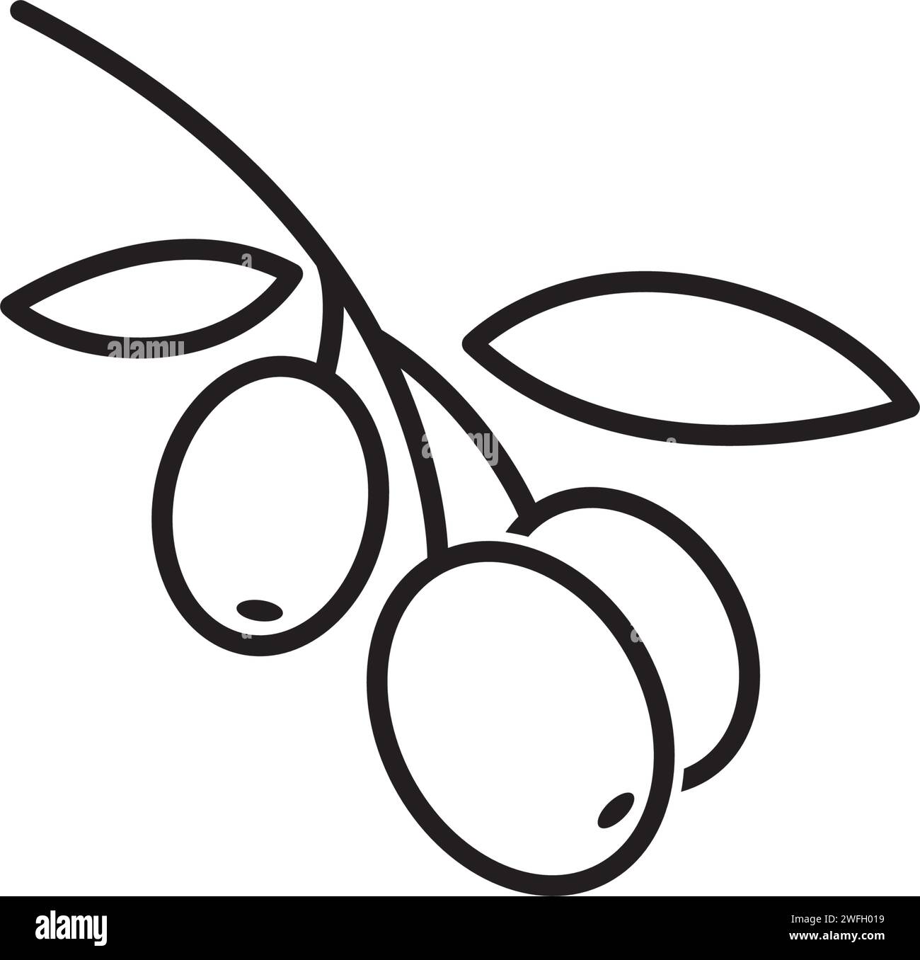 L'icône d'olive modèle de conception d'illustration vectorielle Illustration de Vecteur