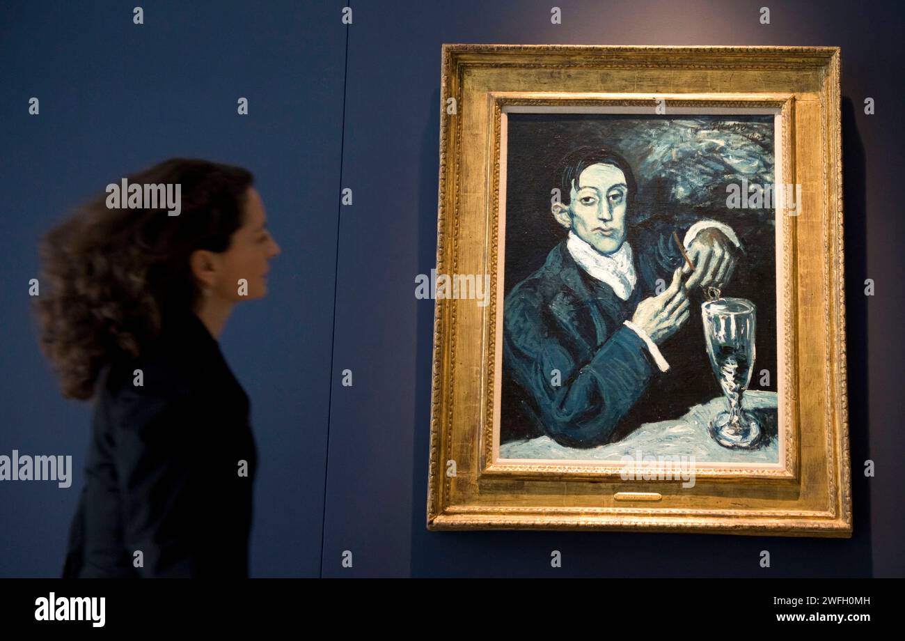 £30 - 40 millions de livres Picasso à vendre - Christie's offre Picasso chef-d'œuvre de sa période Bleue - Portrait d'Angel Fernandez de Soto (l'Absint Banque D'Images