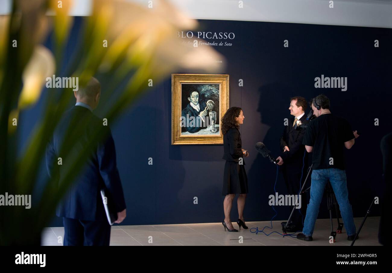 £30 - 40 millions de livres Picasso à vendre - Christie's offre Picasso chef-d'œuvre de sa période Bleue - Portrait d'Angel Fernandez de Soto (l'Absint Banque D'Images