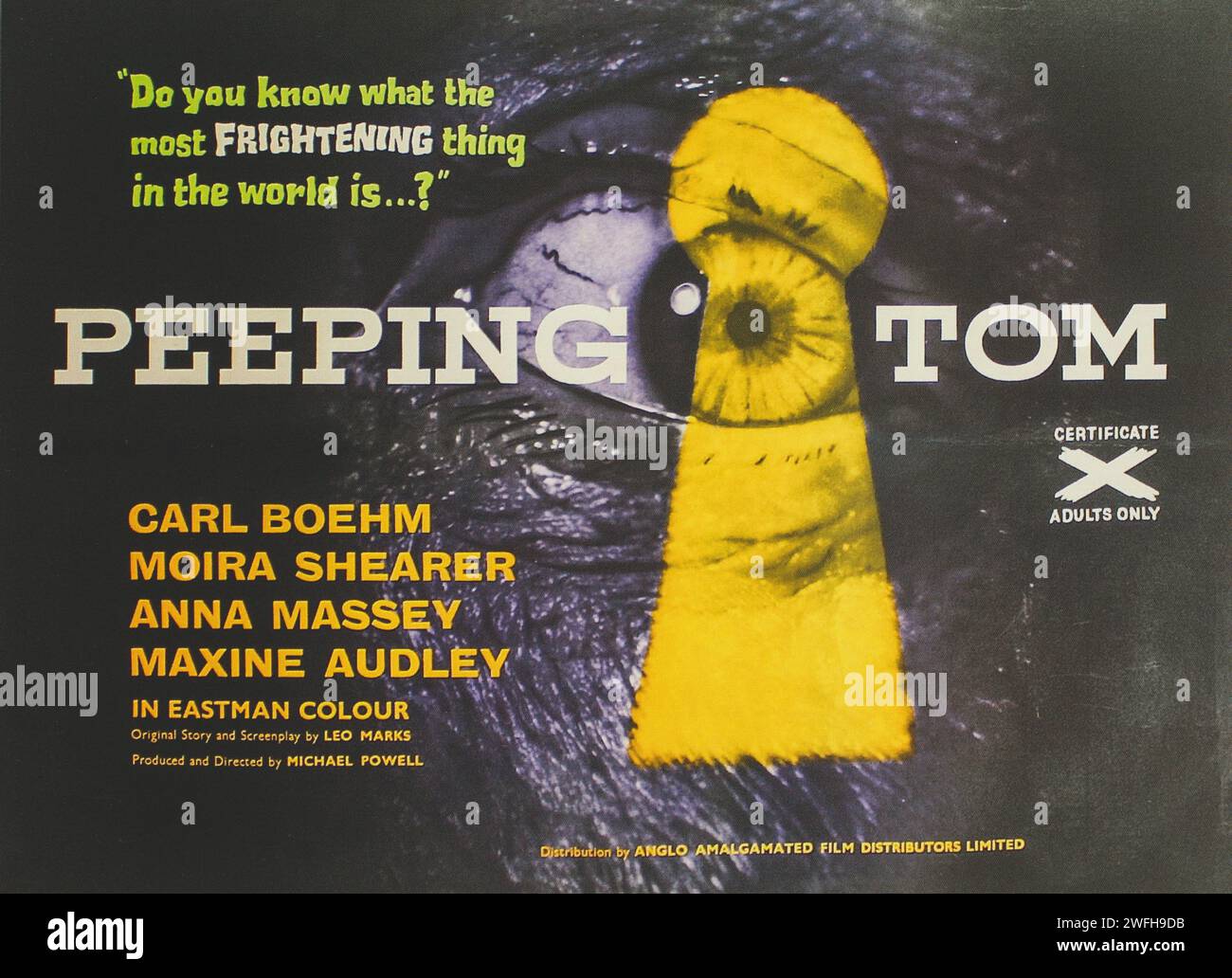Peeping Tom (Anglo Amalgamated, 1960). Poster Quad britannique. Réalisé par Michael Powell. Banque D'Images