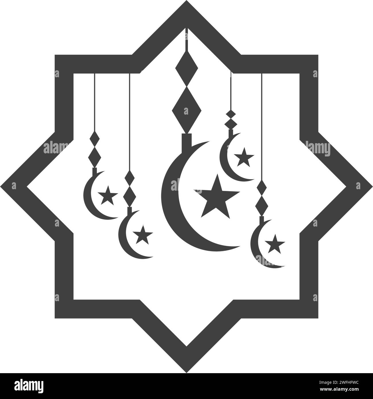 Modèle de conception d'illustration d'icône vectorielle de mosquée Illustration de Vecteur