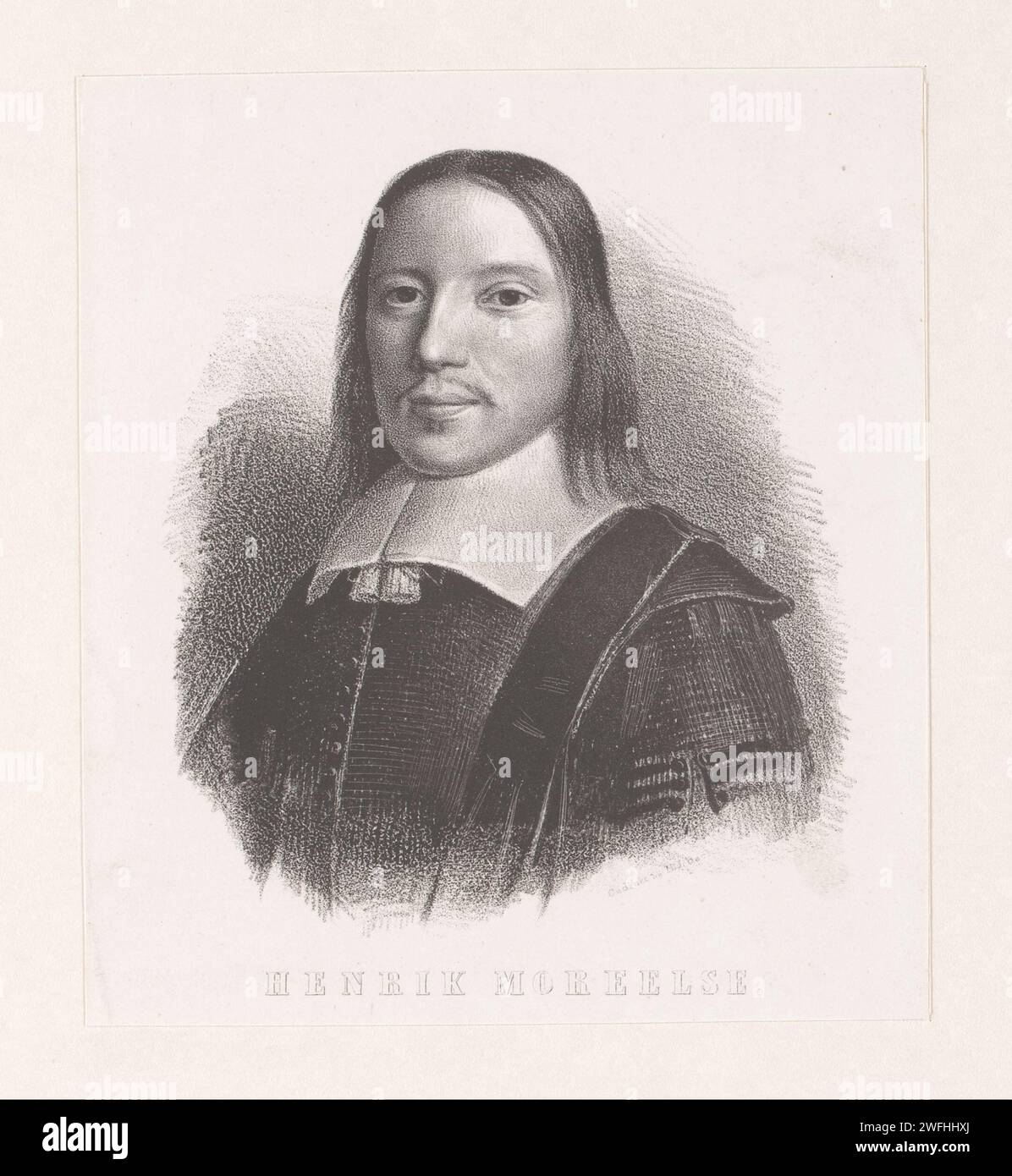 Portrait de Hendrick Moreelse, Willem Benedictus Stoof, 1822 - 1845 print Dordrecht papier personnages historiques Banque D'Images