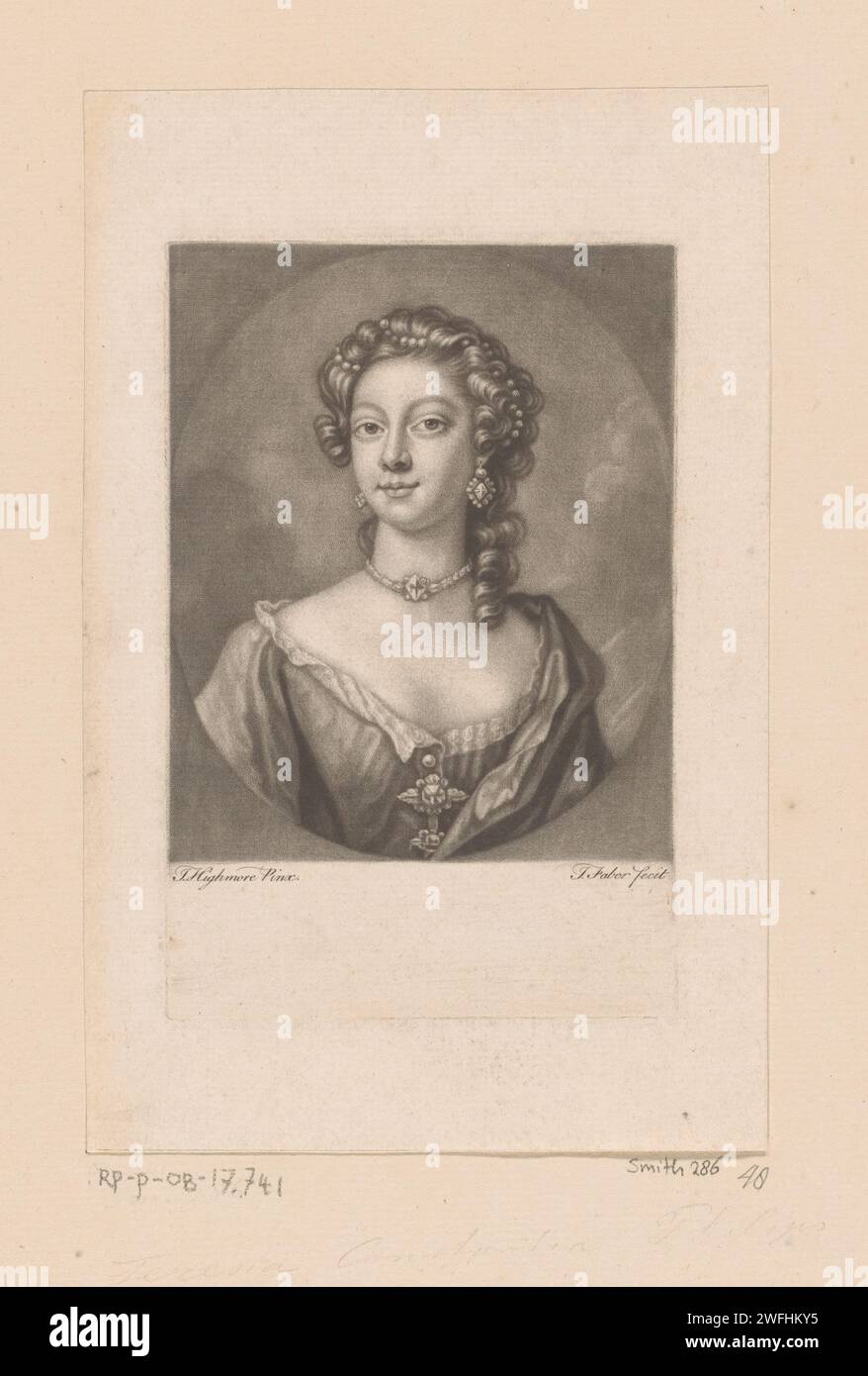 Portret van Teresia Constantia Phillips, John Faber (II), d'après Thomas Highmore, 1719 - 1756 estampe également connue sous le nom : Teresia Constantia Muilman. gravure sur papier de personnages historiques Banque D'Images