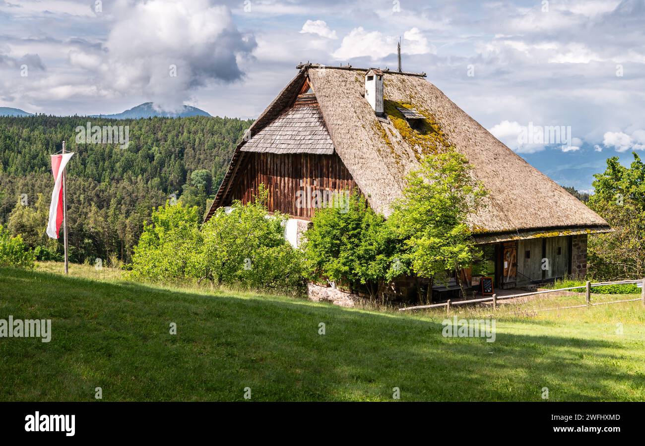 L'ancien Maso Plattner (ferme tyrolienne typique), site du Musée des abeilles, Costalovara, municipalité de Ritten, Tyrol du Sud. Trentin-Haut-Adige, nord Banque D'Images