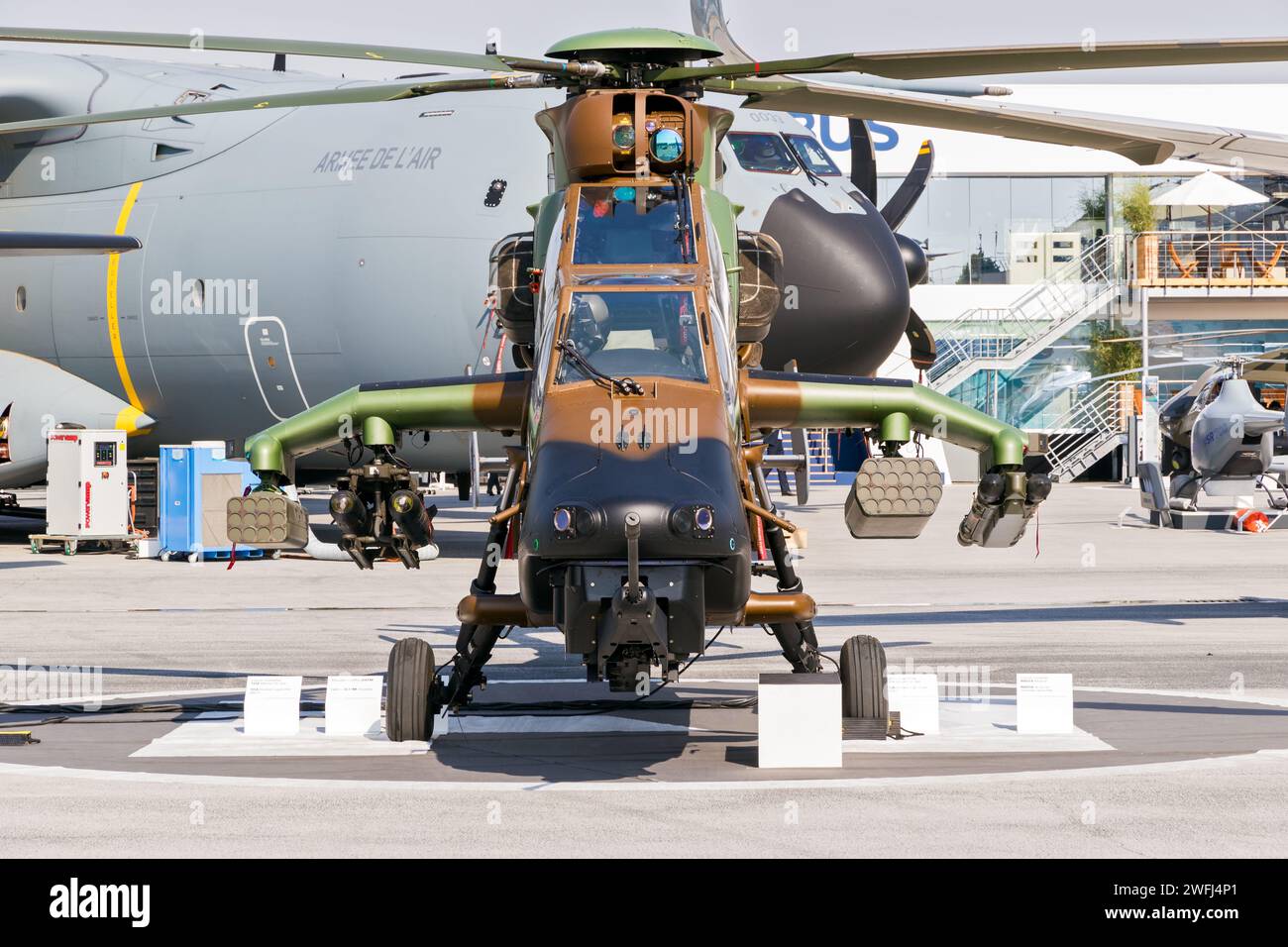 L'Airbus EC665 Tigre de l'armée française AVAIT l'hélicoptère d'attaque au salon de l'Air de Paris, France - 22 juin 2017 Banque D'Images