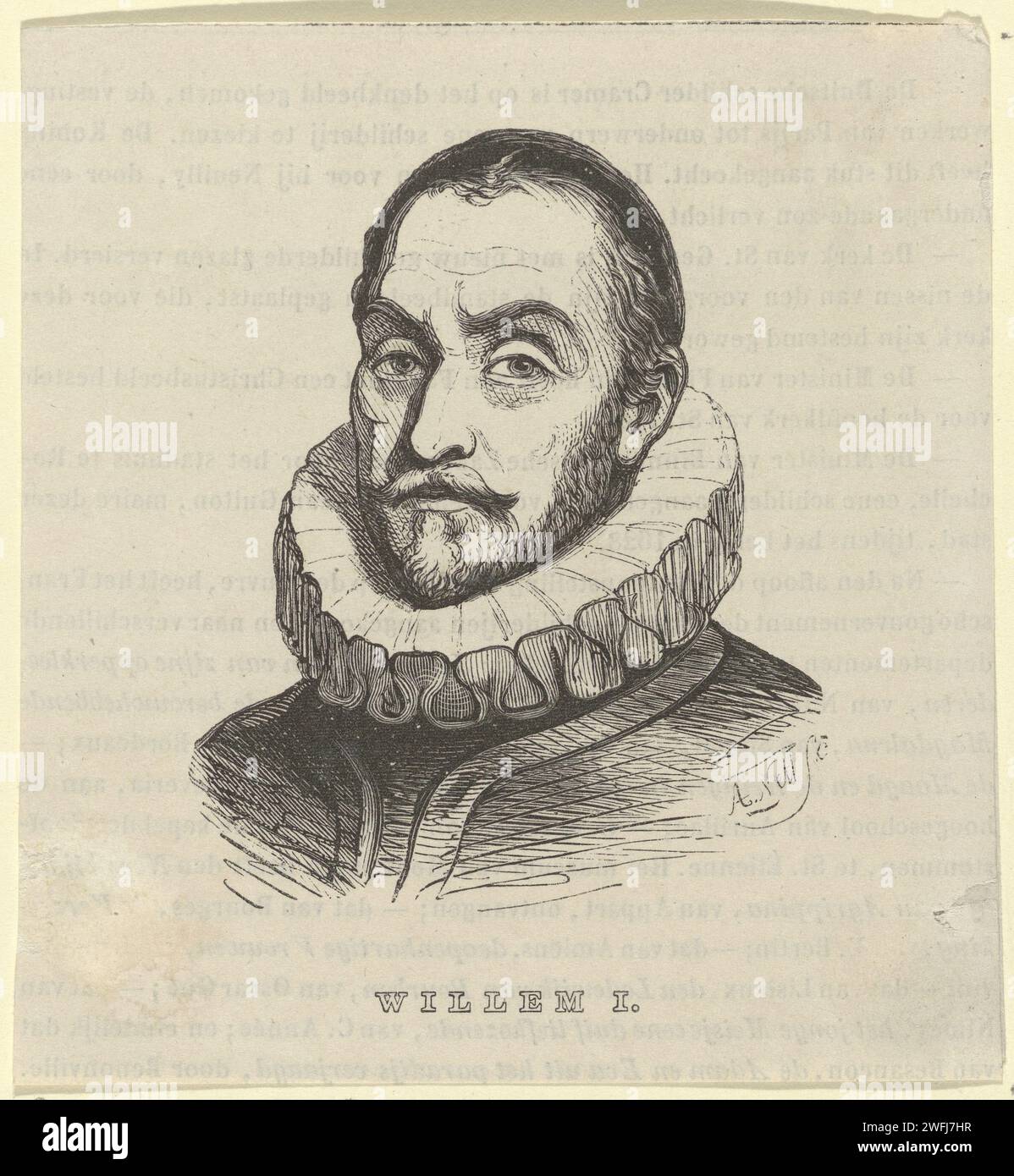 Portrait de Willem Ier, Prince d'Orange, Adolphe Frédéric Nett, c. 1840 - c. 1843 impression typographique de la Haye Banque D'Images