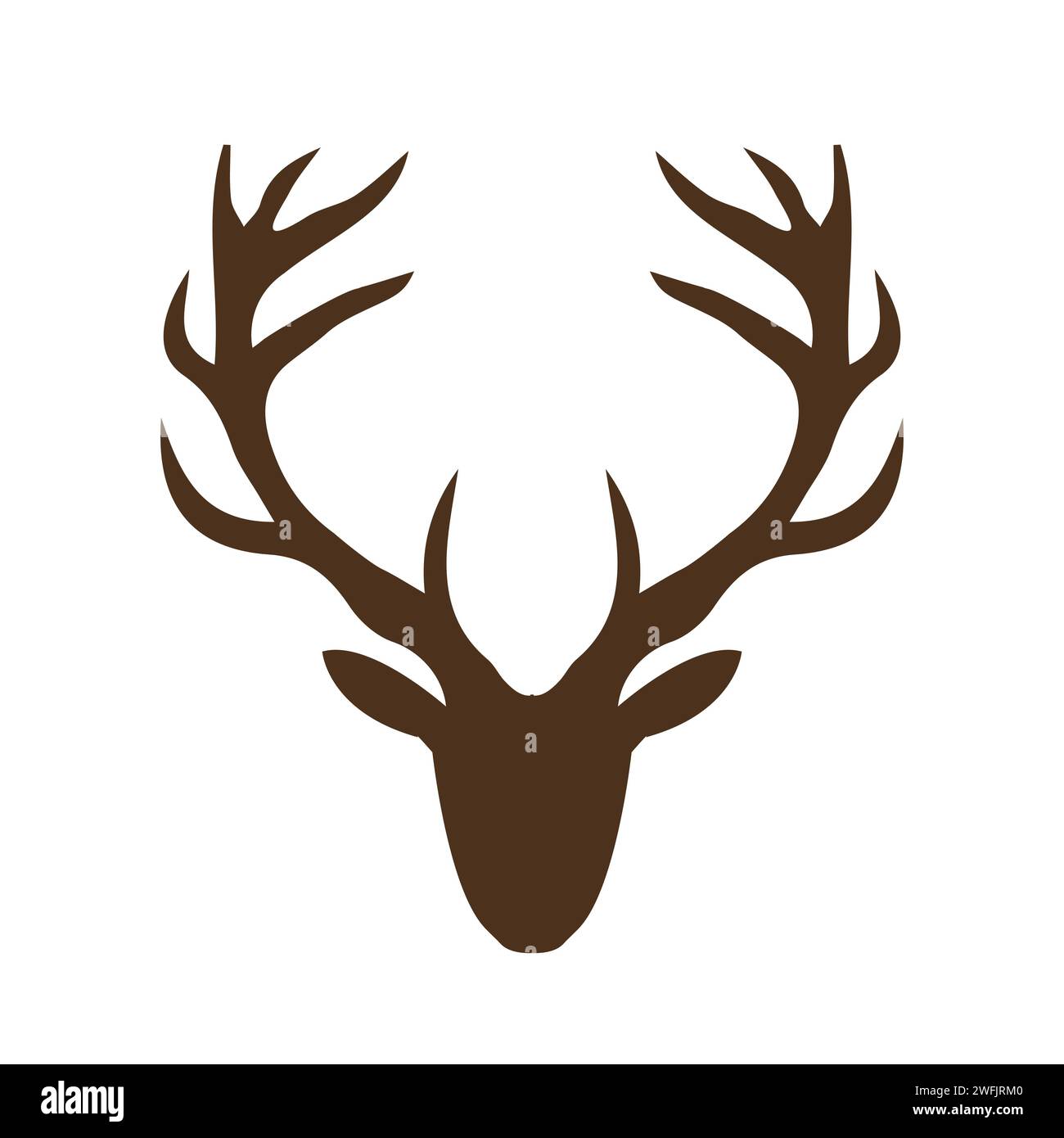 Illustration vectorielle d'icône de tête de cerf Antler Illustration de Vecteur