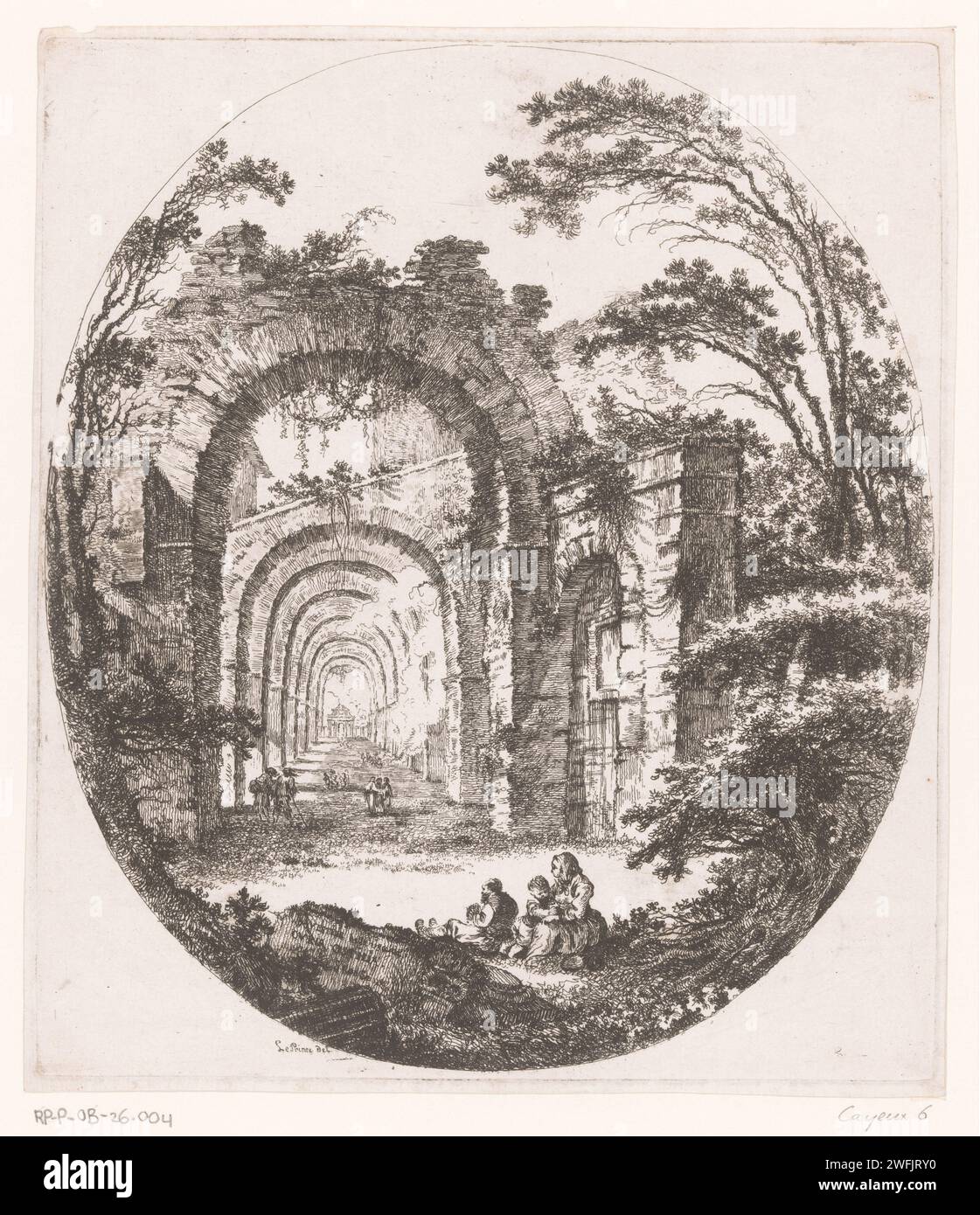 Vue de la Curie Hostilia, Richard de Saint-non, d'après Jean Baptiste Leprince, 1756 papier imprimé gravure paysage avec ruines Cour hostile Banque D'Images Vue de la Curie Hostilia, Richard de Saint-non, d'après Jean Baptiste Leprince, 1756 papier imprimé gravure paysage avec ruines Cour hostile Banque D'Images