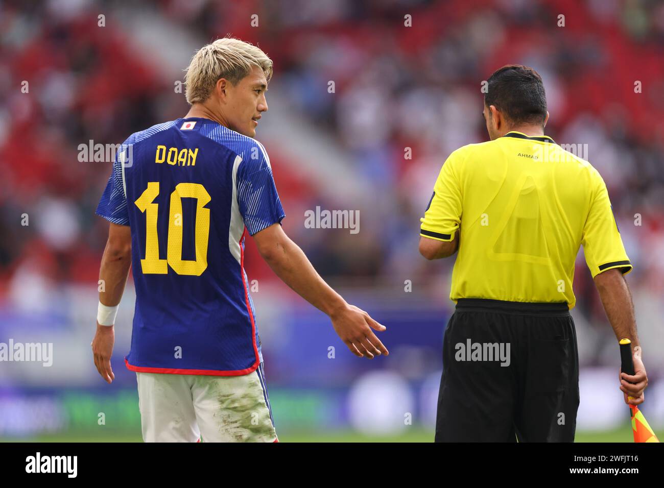 Doha, Qatar. 31 janvier 2024. Ritsu Doan (JPN) football/football : AFC Asian Cup Qatar 2023 Round of 16 Match entre Bahreïn 1-3 Japon au stade Al Thumama à Doha, Qatar . Crédit : Naoki Morita/AFLO SPORT/Alamy Live News Banque D'Images