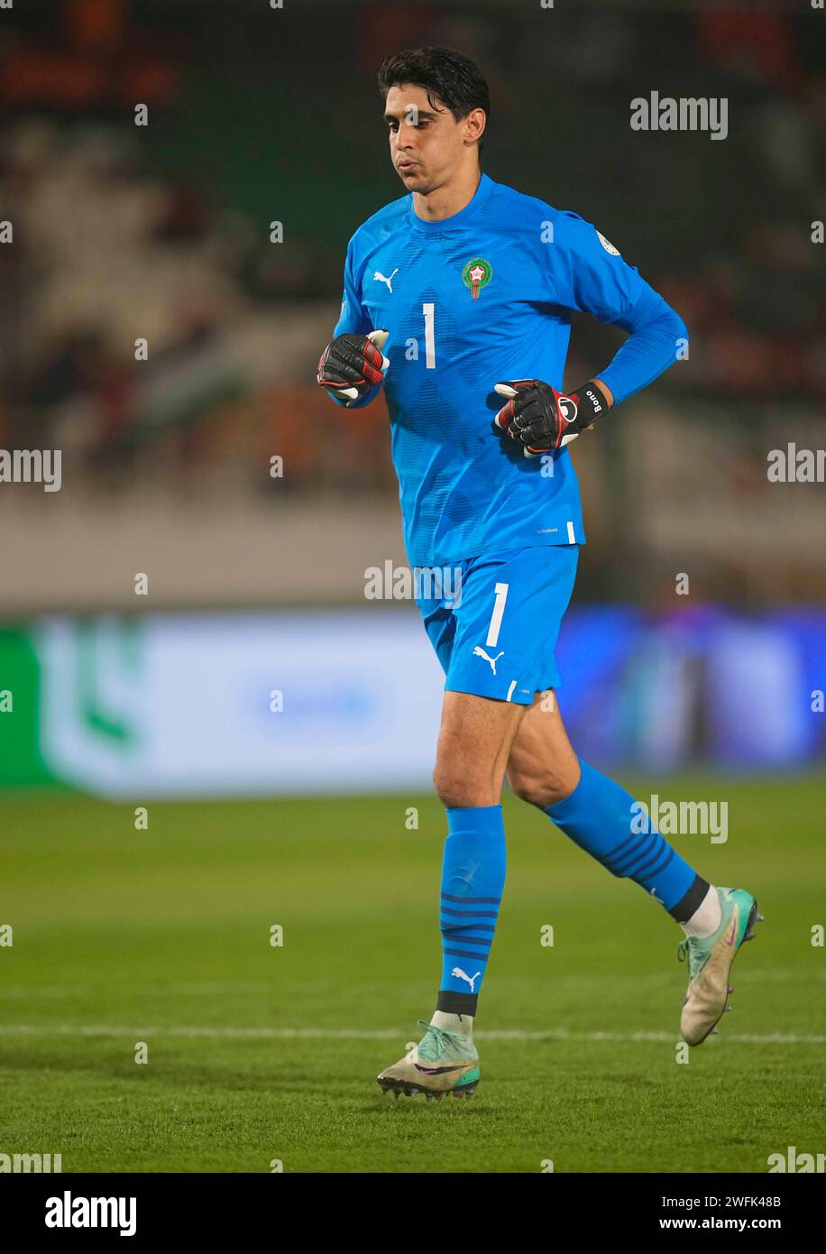 Janvier 30 2024 : Yassine Bounou (Maroc) // lors d'un match de coupe d'Afrique des Nations de 16, Maroc vs Afrique du Sud, au Stade Laurent Pokou, San Pedro, Côte d'Ivoire. Kim Price/CSM Banque D'Images