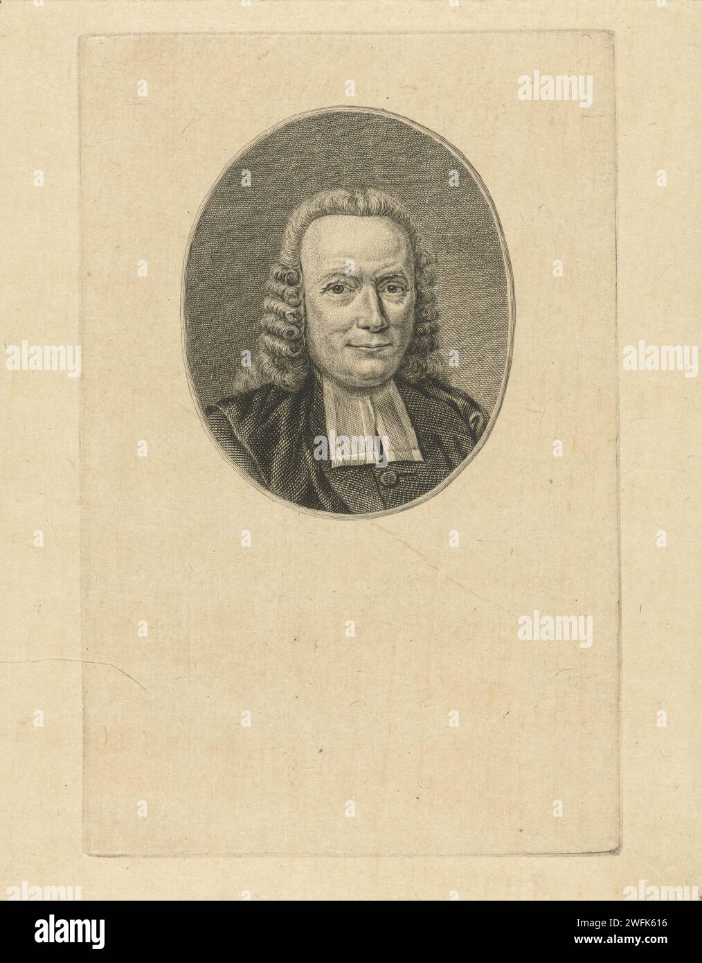 Portrait de Bernard de Moor, Pieter de Mare, d'après Abraham Delfos, d'après Louis Bernard Coclers, 1781 - 1783 tirage Portrait du pasteur Bernard de Moor. Gravure / gravure sur papier Leiden Banque D'Images