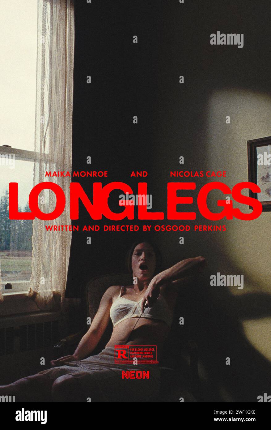 Affiche de film Longlegs Banque D'Images