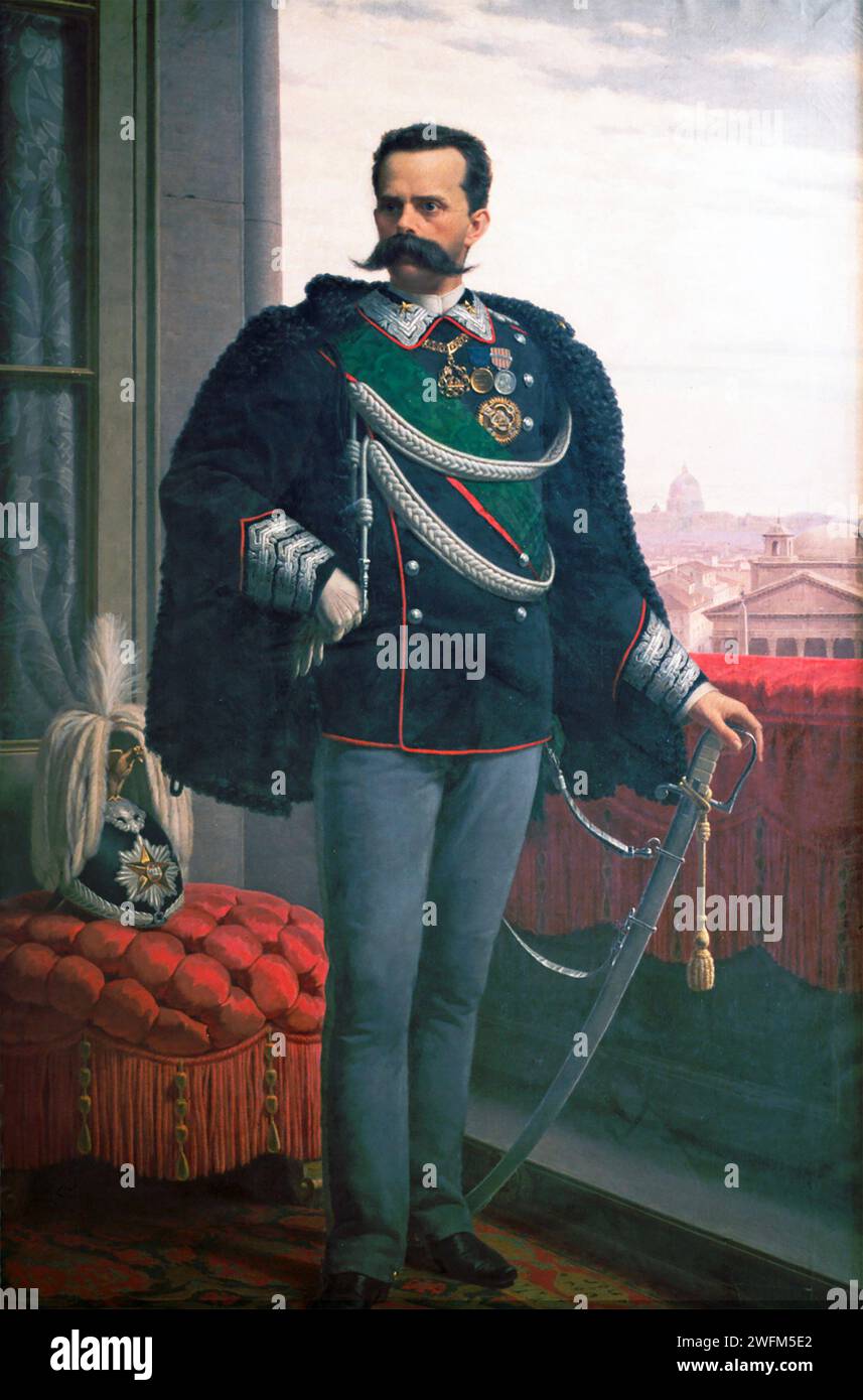 LE ROI UMBERTO Ier D'ITALIE (1844-1900) peint en 1878 Banque D'Images