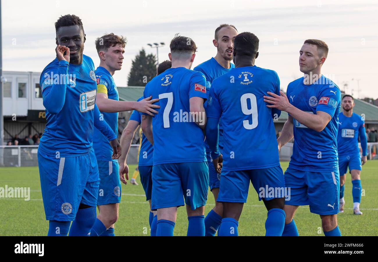 Le Basford United FC a accueilli les Warrington Rylands en Premier League 2024 de la NPL Banque D'Images