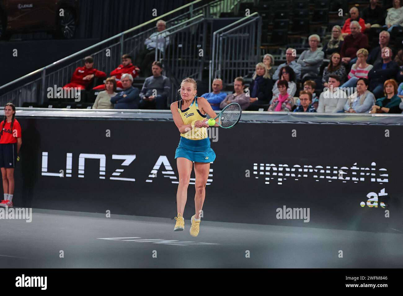 Linz, haute-Autriche, Autriche. 31 janvier 2024. Dayana Yastremska (UKR) en action lors de la haute-Autriche Ladies Linz - Womens tennis, WTA500 (crédit image : © Mathias Schulz/ZUMA Press Wire) À USAGE ÉDITORIAL UNIQUEMENT! Non destiné à UN USAGE commercial ! Banque D'Images