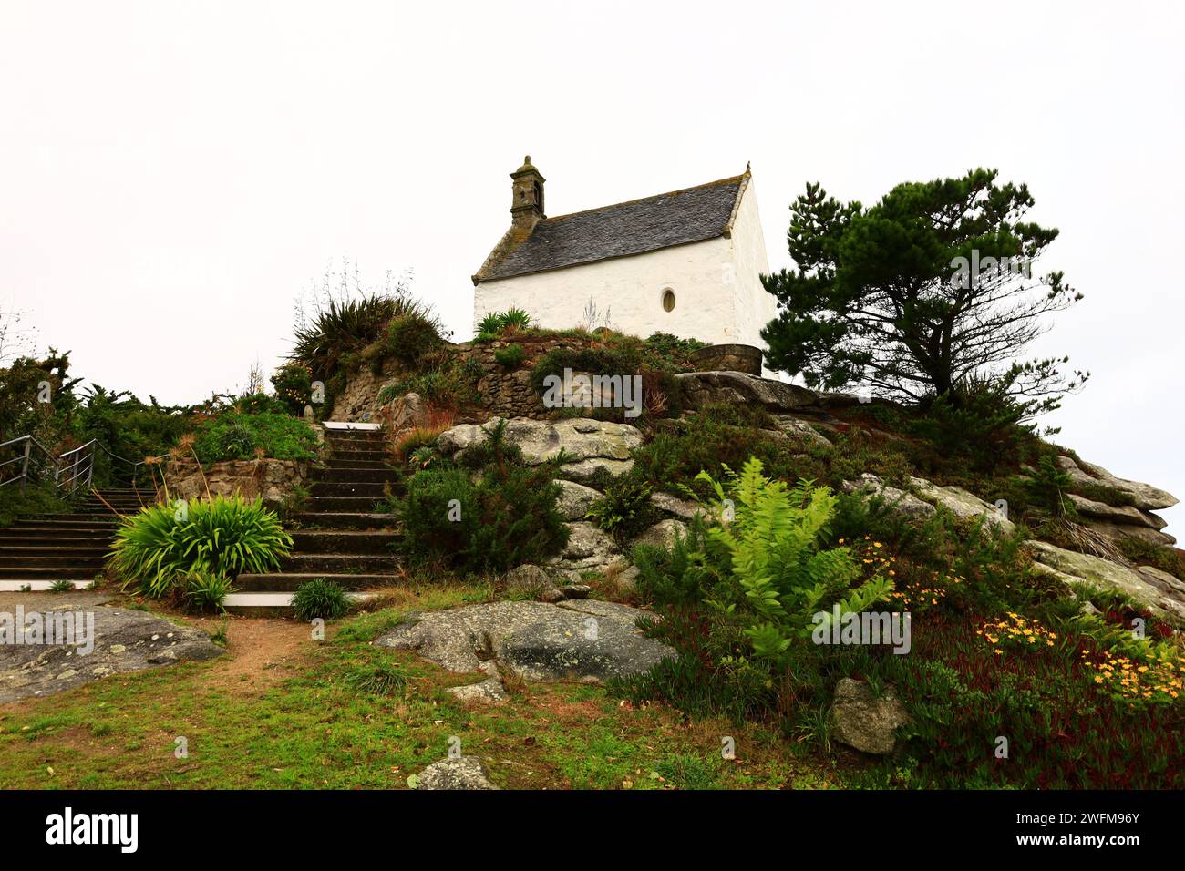 La chapelle Sainte Barbe est située sur la commune de Roscoff dans le département du Finistère en Bretagne Banque D'Images