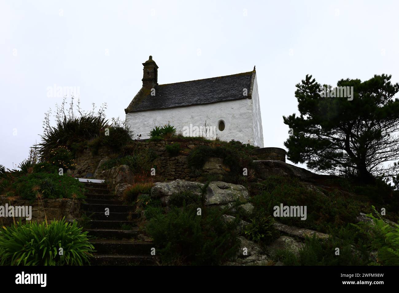 La chapelle Sainte Barbe est située sur la commune de Roscoff dans le département du Finistère en Bretagne Banque D'Images