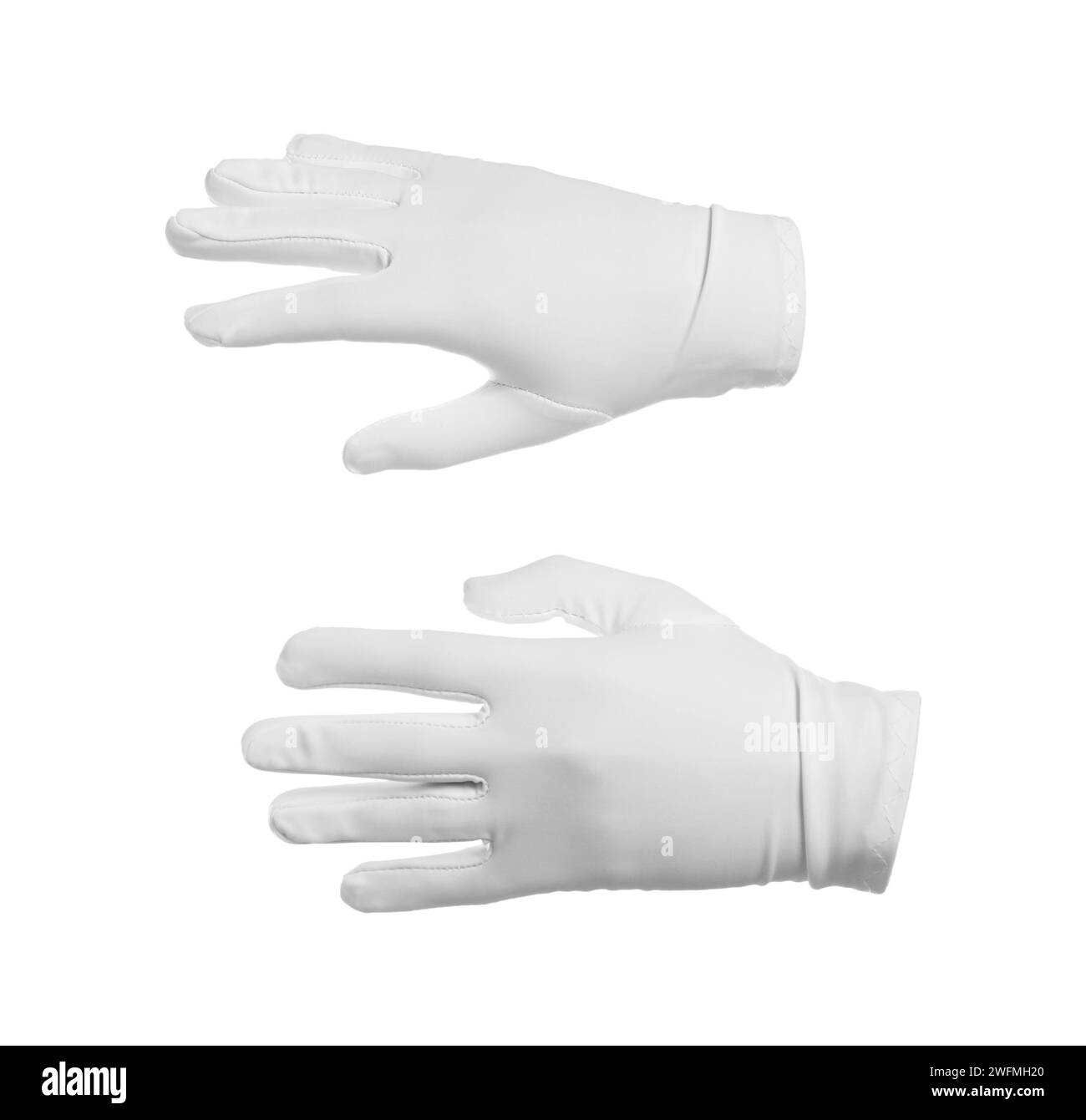 Magicien tenant quelque chose sur fond blanc, gros plan Banque D'Images