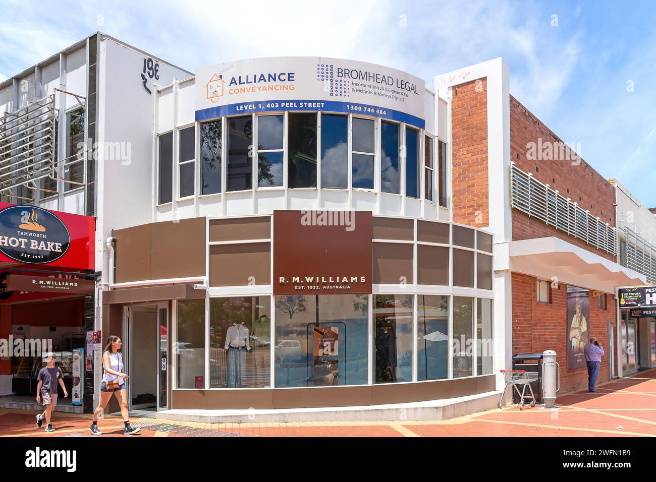 R M Williams Retail Shop, Peel Street Tamworth Australie. Banque D'Images