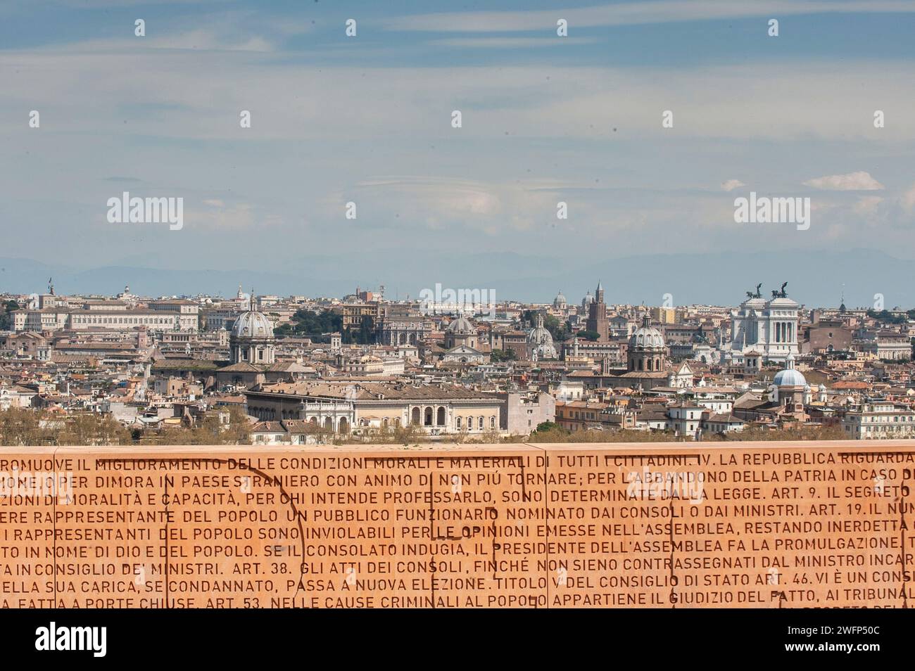 Horizon romain de Gianicolo ou Janicule colline et belvédère, Rome, Italie Banque D'Images