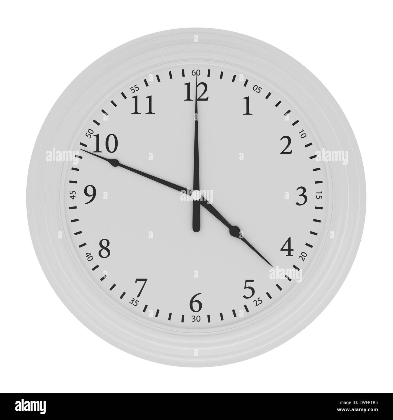 Horloge analogique isolée sur fond blanc. Illustration 3D de haute qualité Banque D'Images