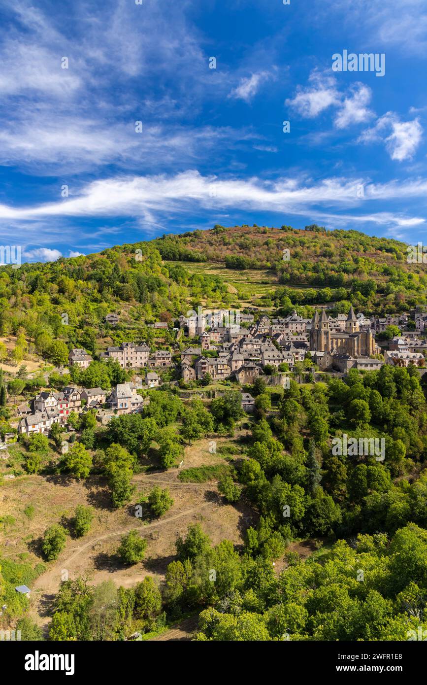 Village UNESCO de Conques-en-Rouergue en Aveyron, France Banque D'Images
