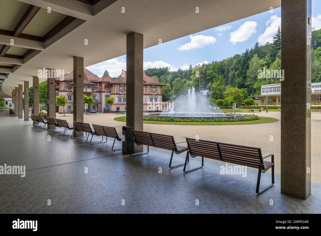 Luhacovice, ville thermale pittoresque du sud de la Moravie, République tchèque Banque D'Images