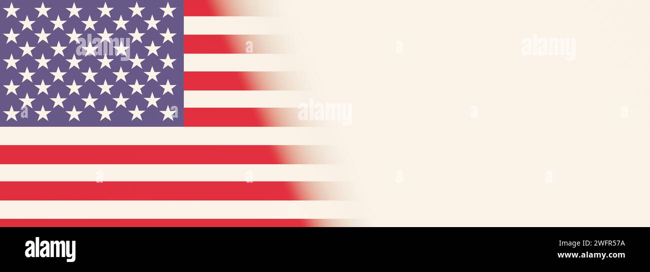 Le drapeau américain, place du côté droit pour ajouter du texte. Modèle, le drapeau américain, place du côté droit pour ajouter du texte. Bannière des États-Unis, concept. election_usa25s02_us_fl Banque D'Images