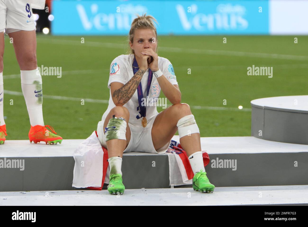 Rachel Daly avec la médaille UEFA Women's Euro final 2022 Angleterre contre Allemagne au stade de Wembley, Londres 31 juillet 2022 Banque D'Images