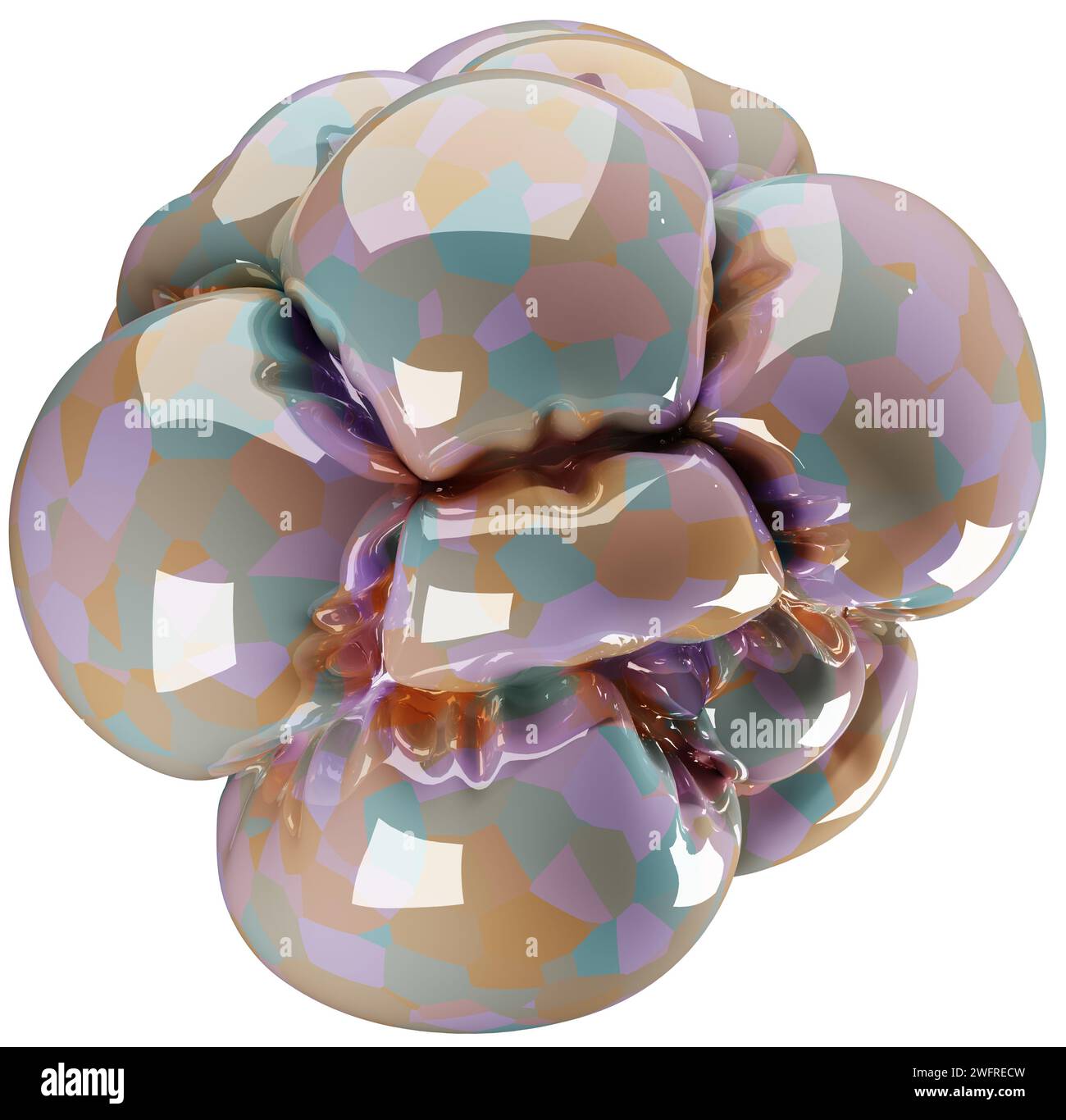 Illustration de forme abstraite gonflée en 3D. Conception d'objets gonflés. Banque D'Images