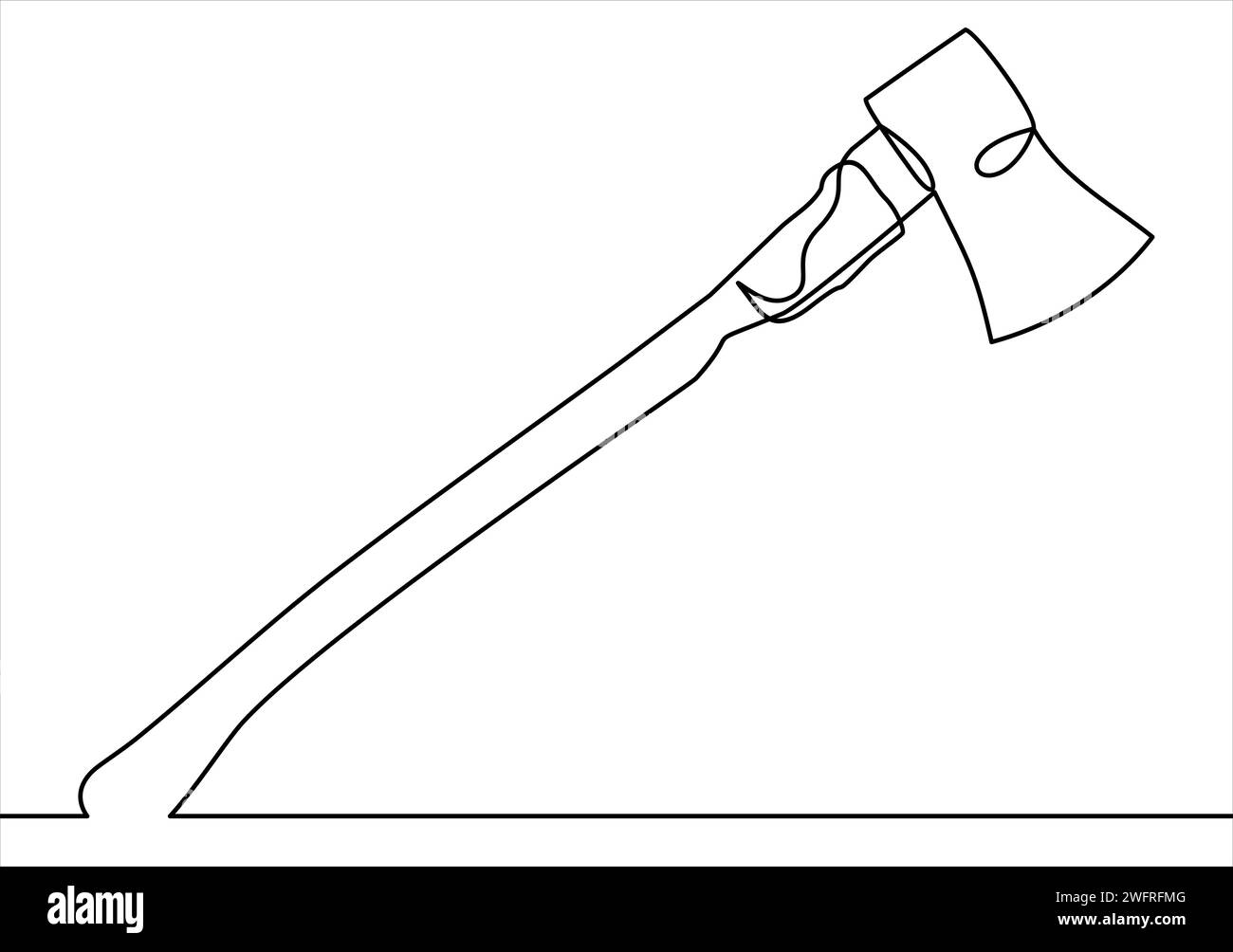 hache. Illustration.un dessin au trait continu Illustration de Vecteur