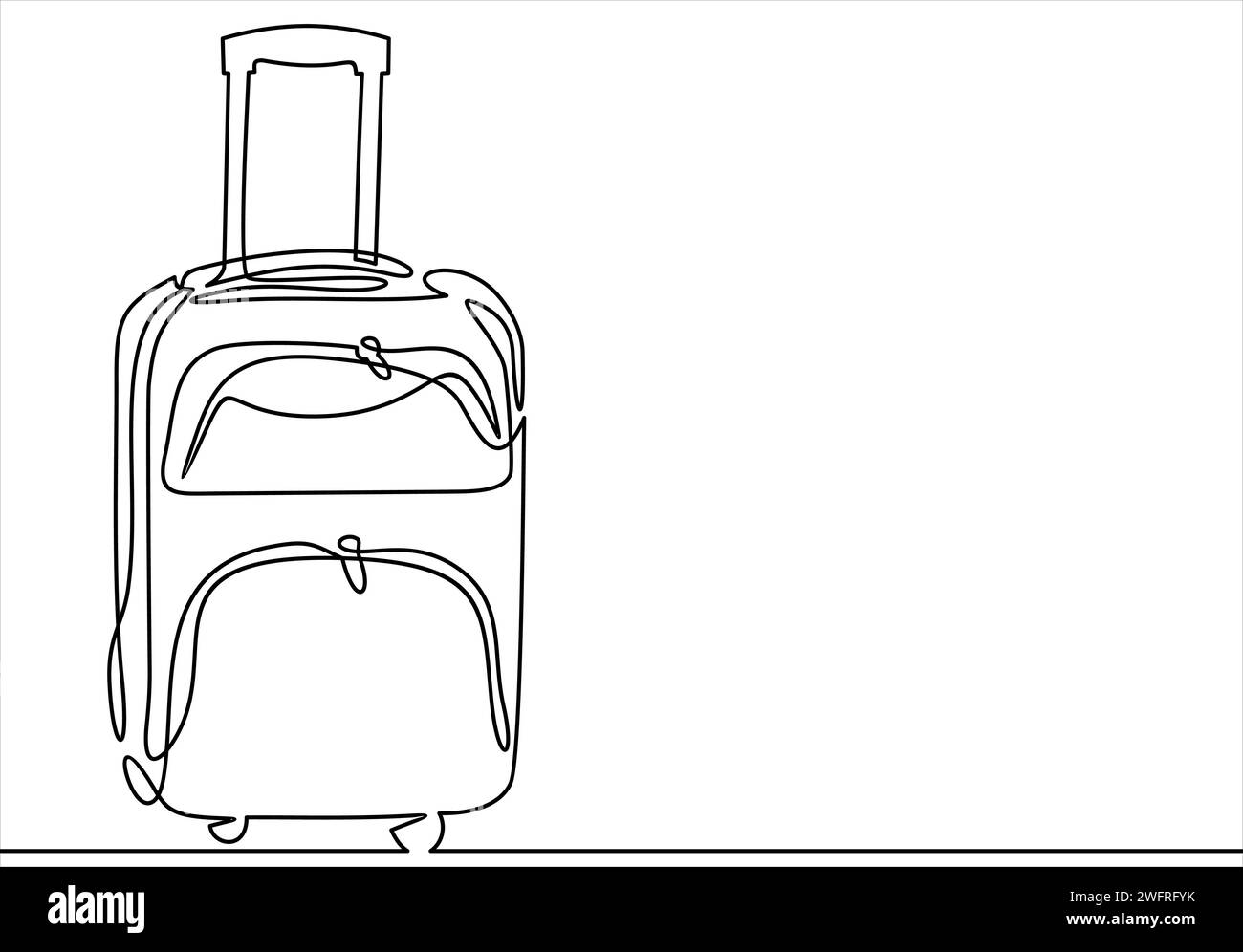 Valise de voyage dans le style de dessin de ligne continue. Illustration de Vecteur