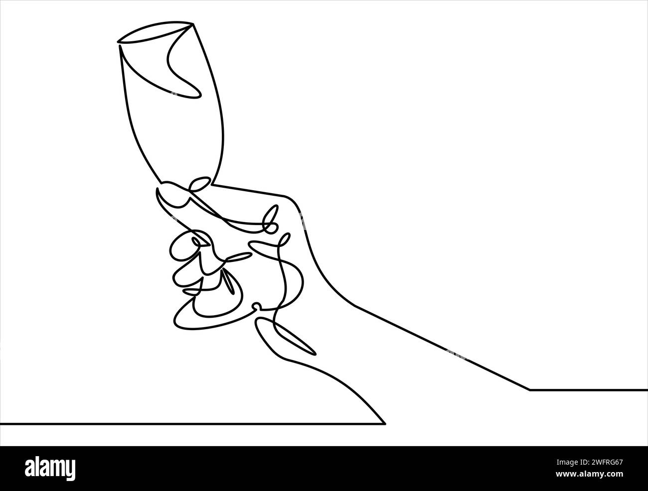 Dessin continu de la vitre de la main. Modèle pour votre conception. Illustration. Illustration de Vecteur