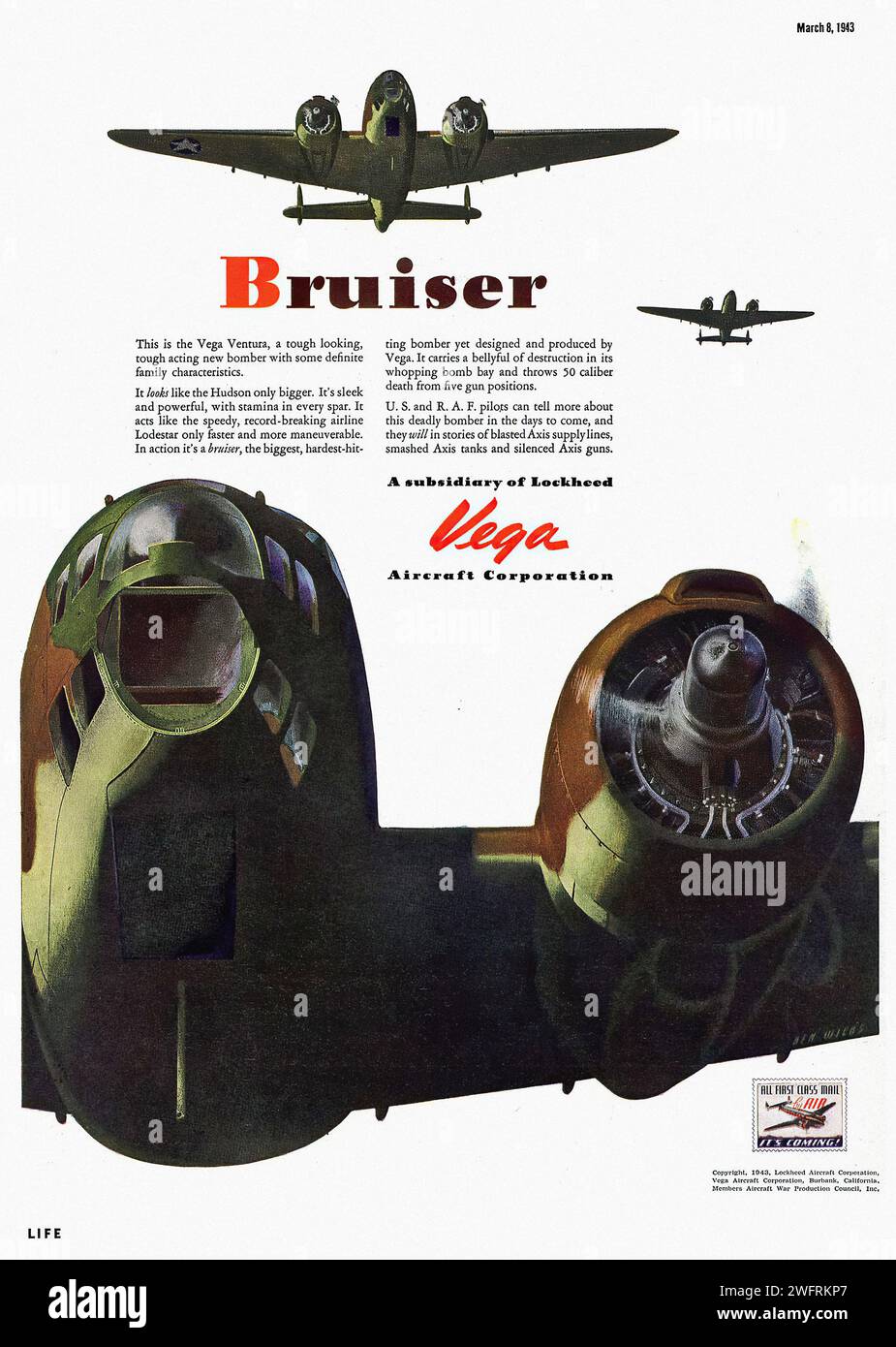 Lockheed Bombadeer Moteur avion seconde guerre Banque d'images détourées - Alamy