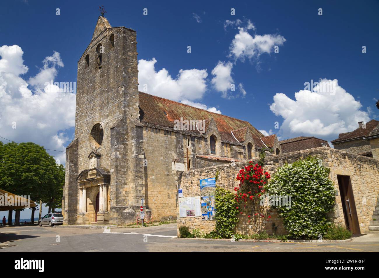 Église notre Dame de l'Assomption de Domme, Dordogne, Nouvelle-Aquitaine, France. Banque D'Images