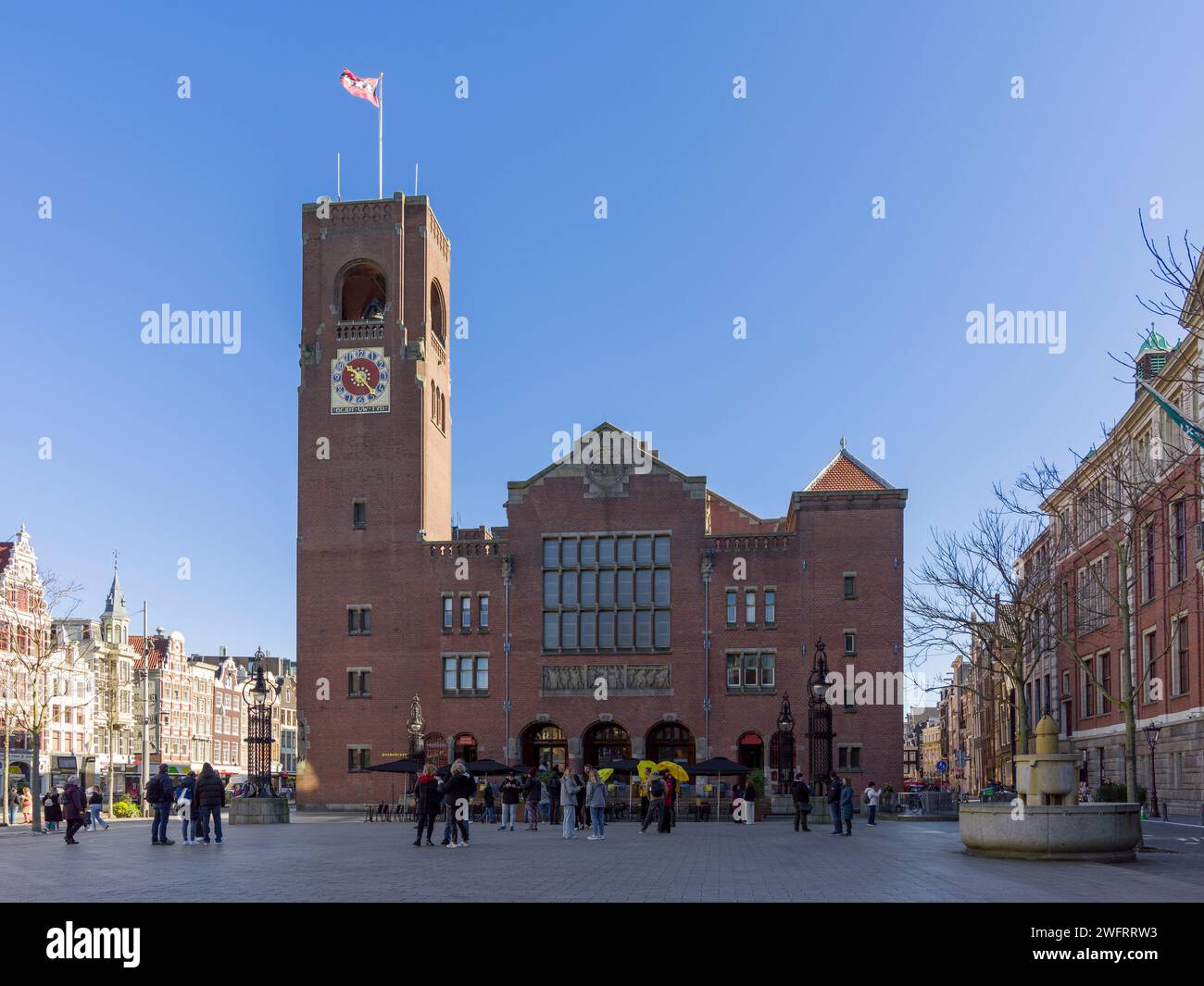 Le bâtiment Beurs van Berlage dans le centre d'Amsterdam, Hollande du Nord, pays-Bas. Banque D'Images