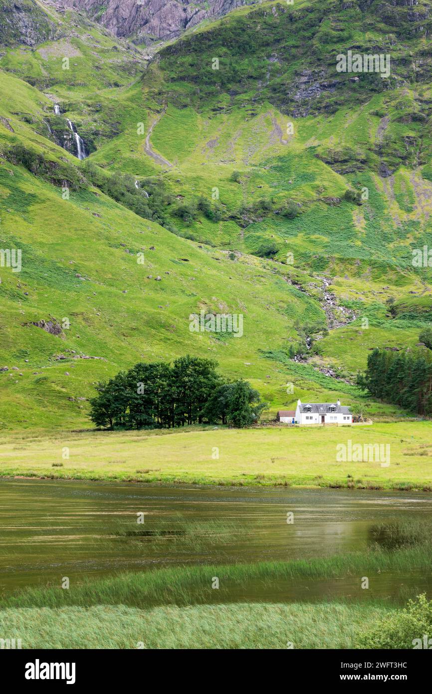 Lone scottish House dans la vallée de Glencoe, Highlands of Scotland, Royaume-Uni Banque D'Images