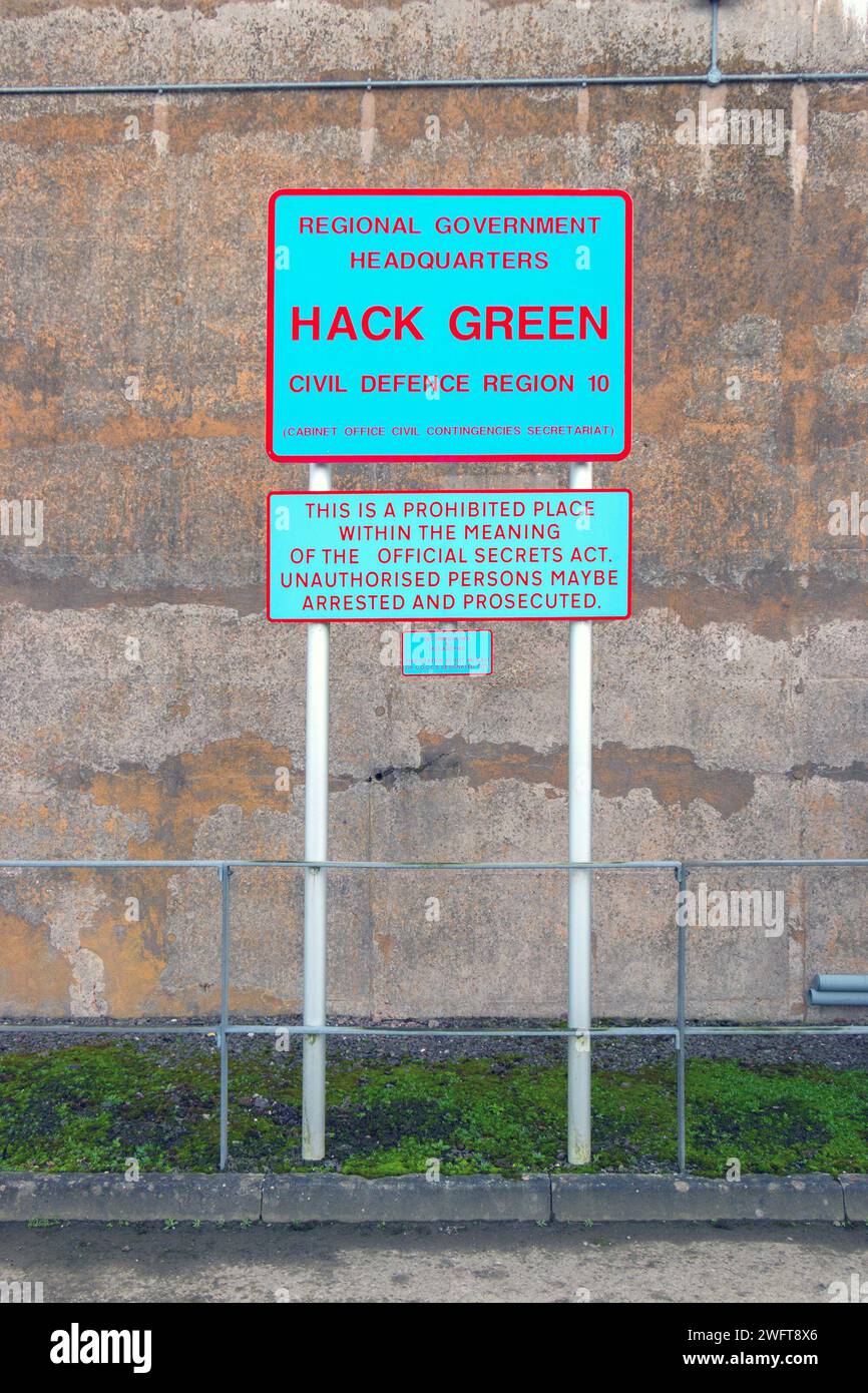 Mod hack bunker secret vert cheshire, utilisé dans la guerre froide comme abri contre les explosions nucléaires, poste de commandement maintenant un musée Banque D'Images