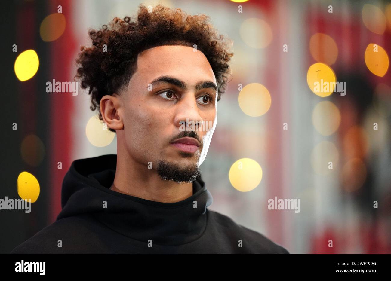 Ben Whittaker lors de la conférence de presse Undercard à BOXPARK Wembley, Londres. Date de la photo : jeudi 1 février 2024. Banque D'Images