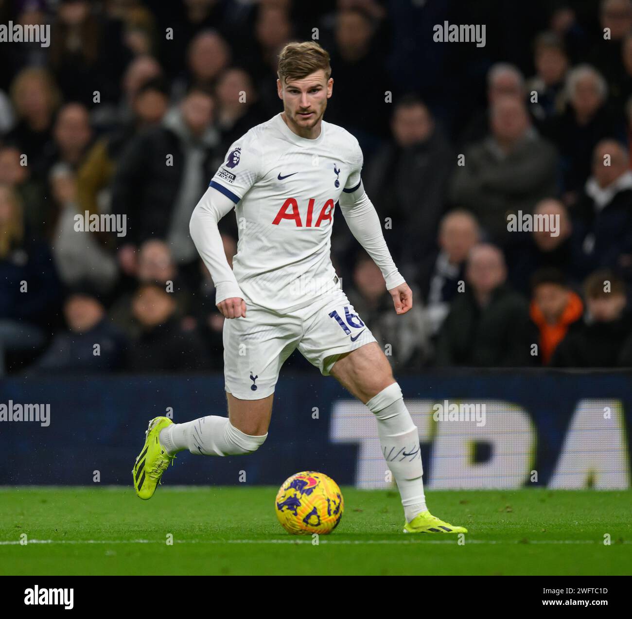 Londres, Royaume-Uni. 31 janvier 2024 - Tottenham Hotspur v Brentford - Premier League - Tottenham Hotspur Stadium. Timo Werner de Tottenham en action. Crédit photo : Mark pain / Alamy Live News Banque D'Images