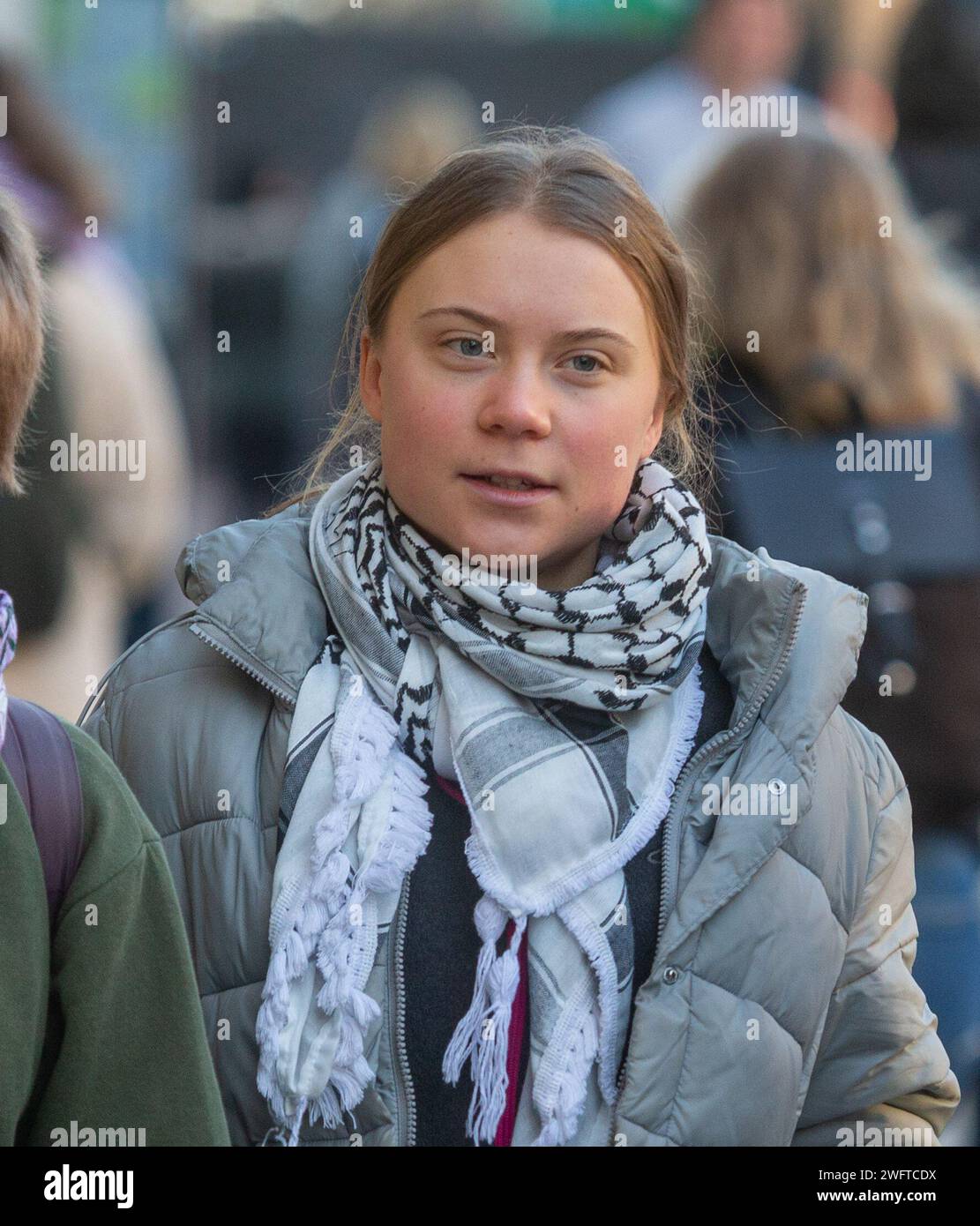 Londres, Royaume-Uni. Février 01 2024. GRETA Thunberg arrive à Westminster magistrates court à Londres avant le procès pour atteinte à l'ordre public. Crédit : Tayfun Salci / Alamy Live News Banque D'Images
