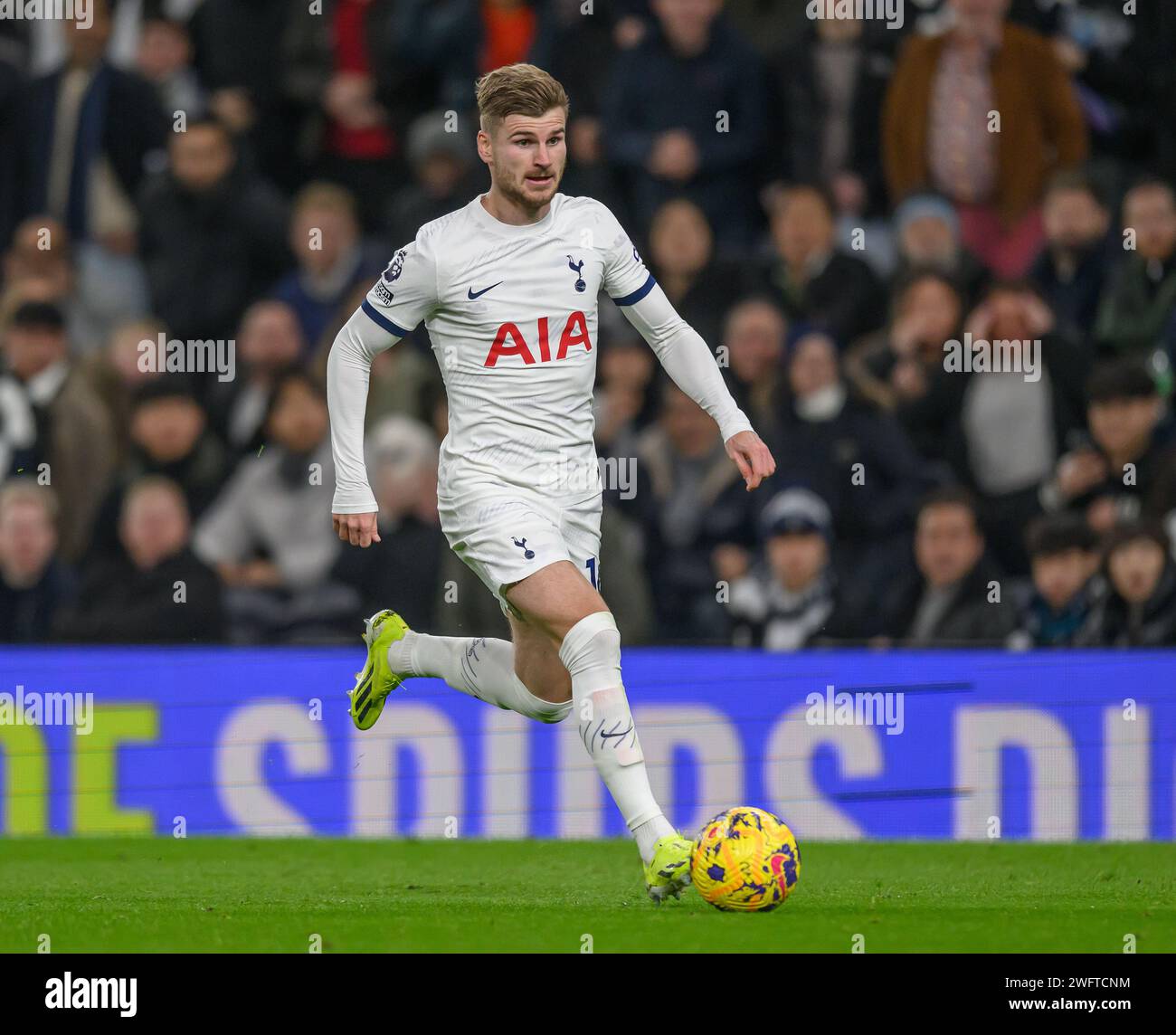 Londres, Royaume-Uni. 31 janvier 2024 - Tottenham Hotspur v Brentford - Premier League - Tottenham Hotspur Stadium. Timo Werner de Tottenham en action. Crédit photo : Mark pain / Alamy Live News Banque D'Images