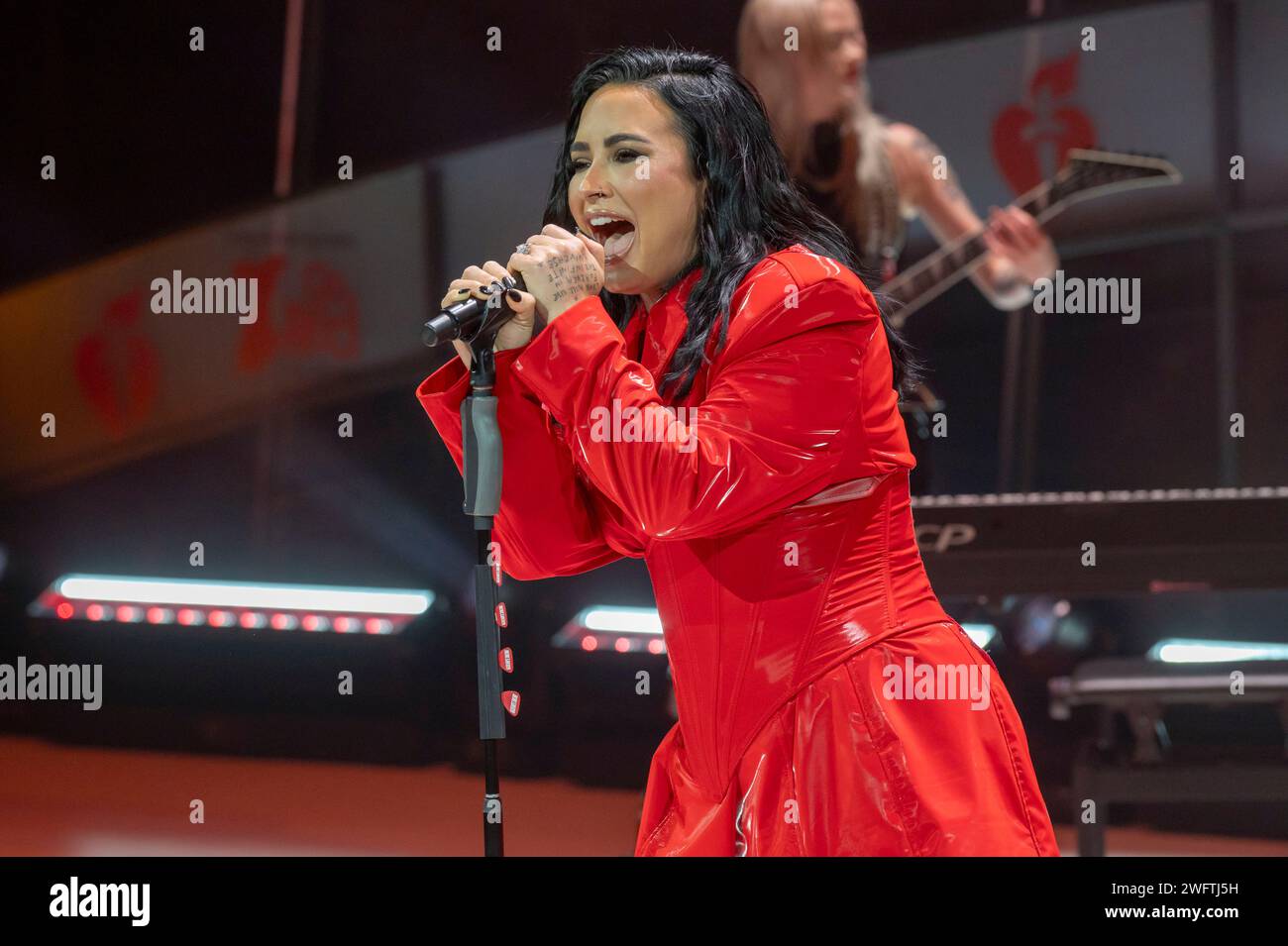 New York, États-Unis. 31 janvier 2024. Demi Lovato se produit sur scène lors du Red Dress Collection concert 2024 de l'American Heart Association au Jazz au Lincoln Center à New York. (Photo Ron Adar/SOPA Images/Sipa USA) crédit : SIPA USA/Alamy Live News Banque D'Images