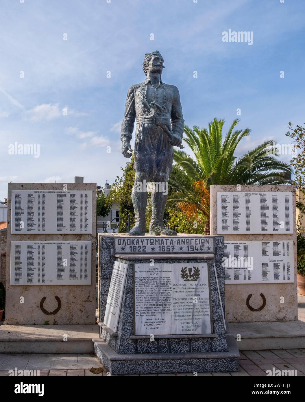 Monument aux victimes de l'occupation nazie allemande de la Crète, Anogie Banque D'Images