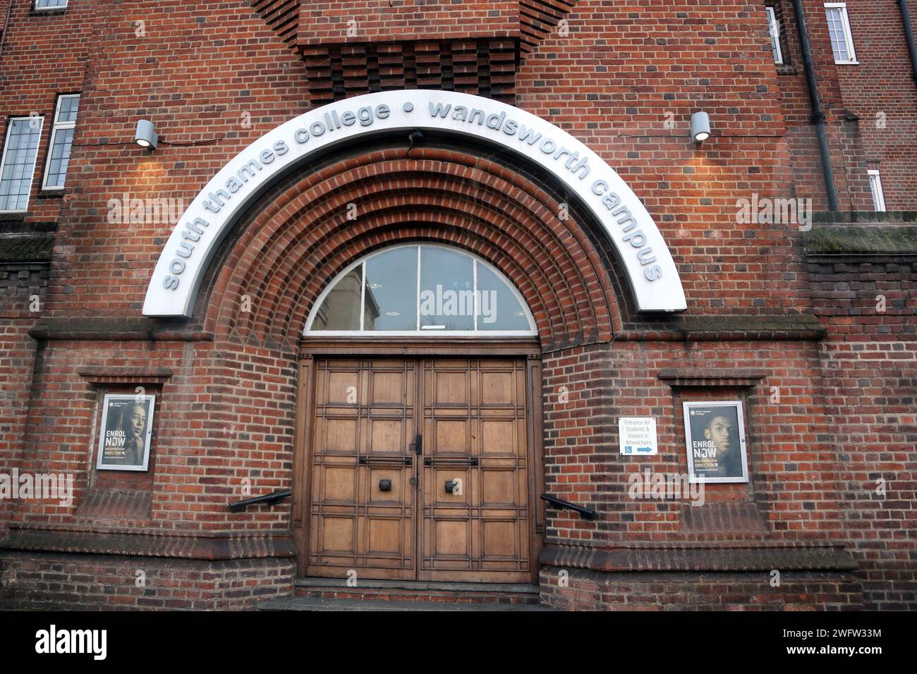 Entrée au South Thames College Wandsworth Campus Londres Angleterre Banque D'Images