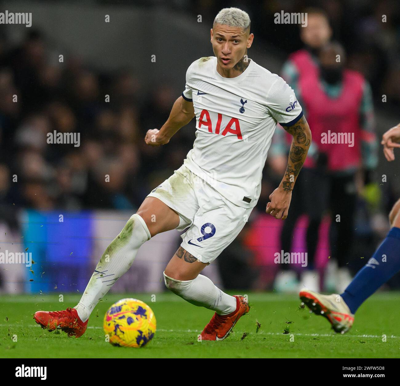 Londres, Royaume-Uni. 31 janvier 2024 - Tottenham Hotspur v Brentford - Premier League - Tottenham Hotspur Stadium. Le Richarlison de Tottenham en action. Crédit photo : Mark pain / Alamy Live News Banque D'Images