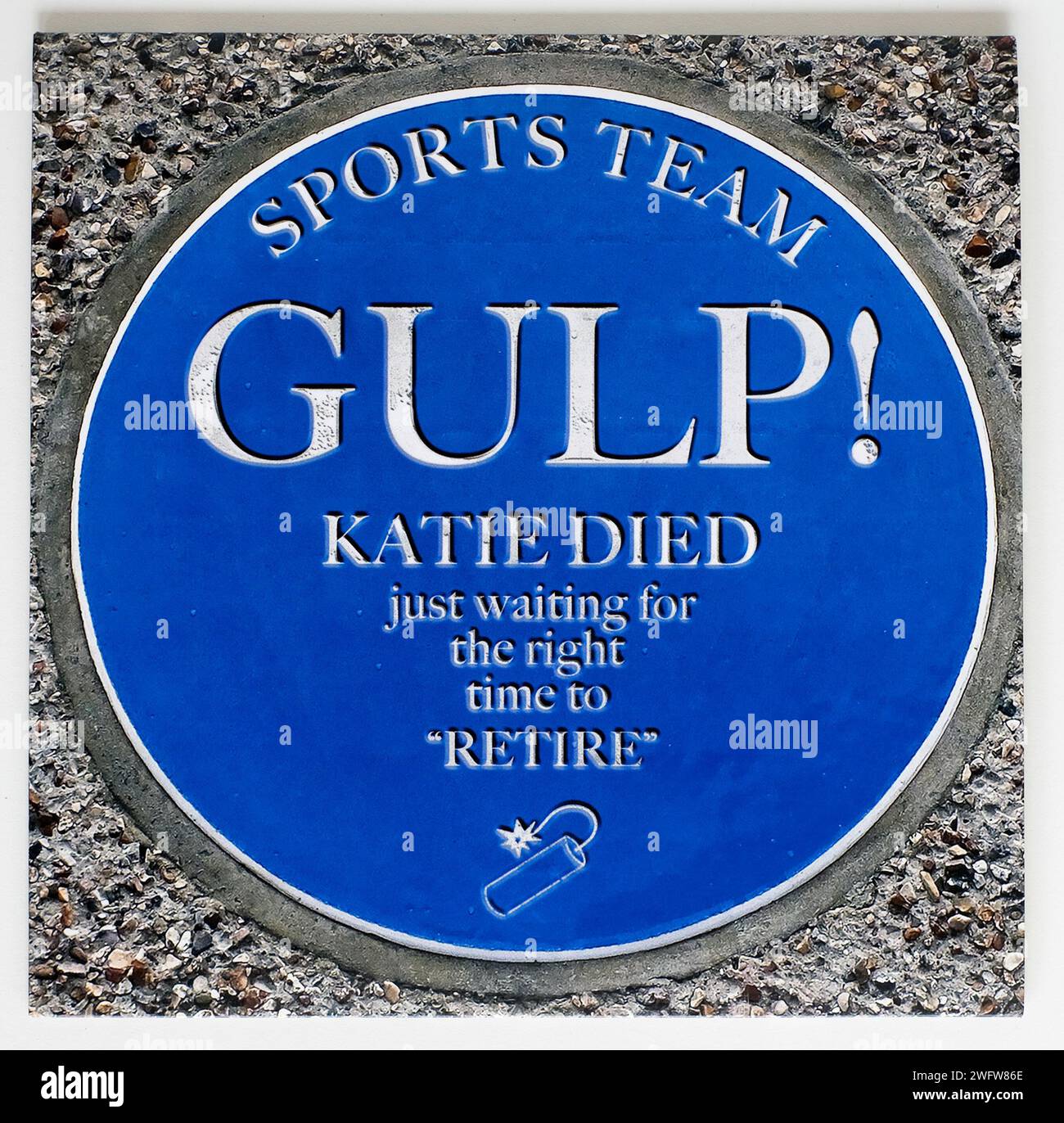 La couverture de Gulp ! Katie est morte en attendant le bon moment pour prendre sa retraite par Sports Team. Album 2022 sur Island Records - USAGE ÉDITORIAL SEULEMENT Banque D'Images
